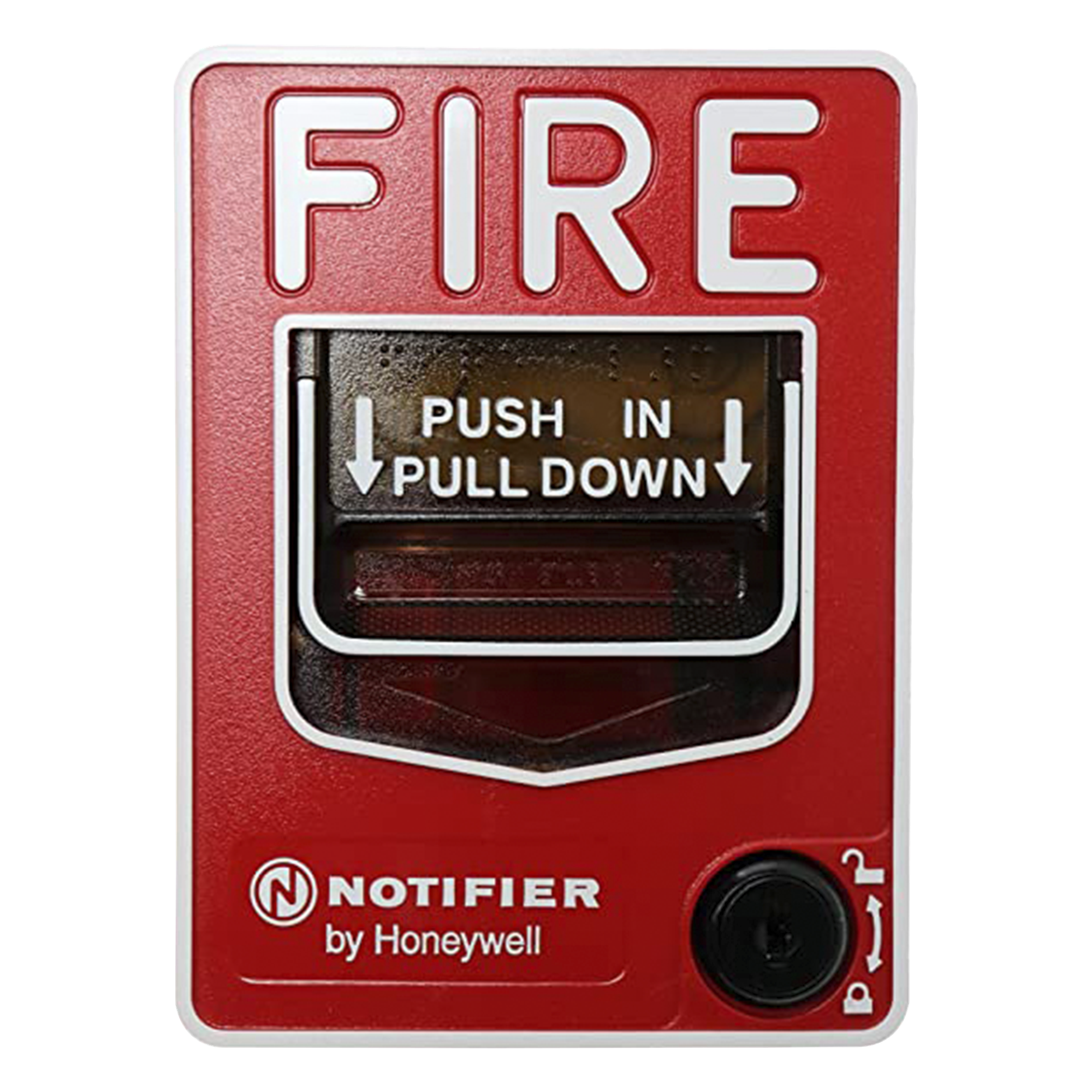 Estación Manual de Alarma Contra Incendio / Doble Acción / Con Cerradura y Llave / Exterior / UL 38 / ADA / Caja SB-I/O Incluida — NOTIFIER · SKU NBG-12LOB