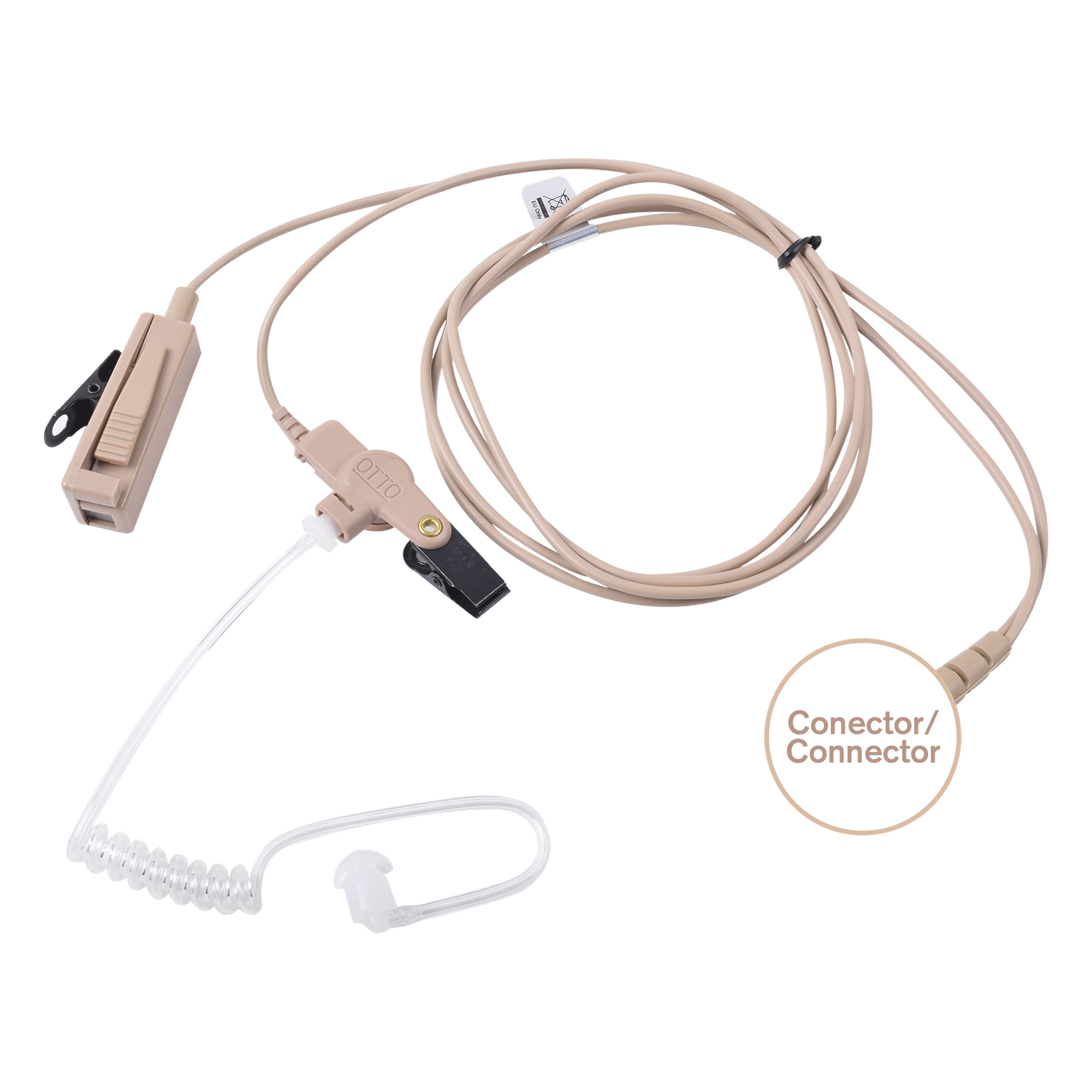 Kit Micrófono-Audífono Profesional / 2 Cables / Tubos Acústicos Transparentes / Compatible KENWOOD NX-340/320/420/TK-3230/3000/3402/3312/3360/3170 / PTT Integrado / VOX Modo Convencional — OTTO · SKU V1-10266