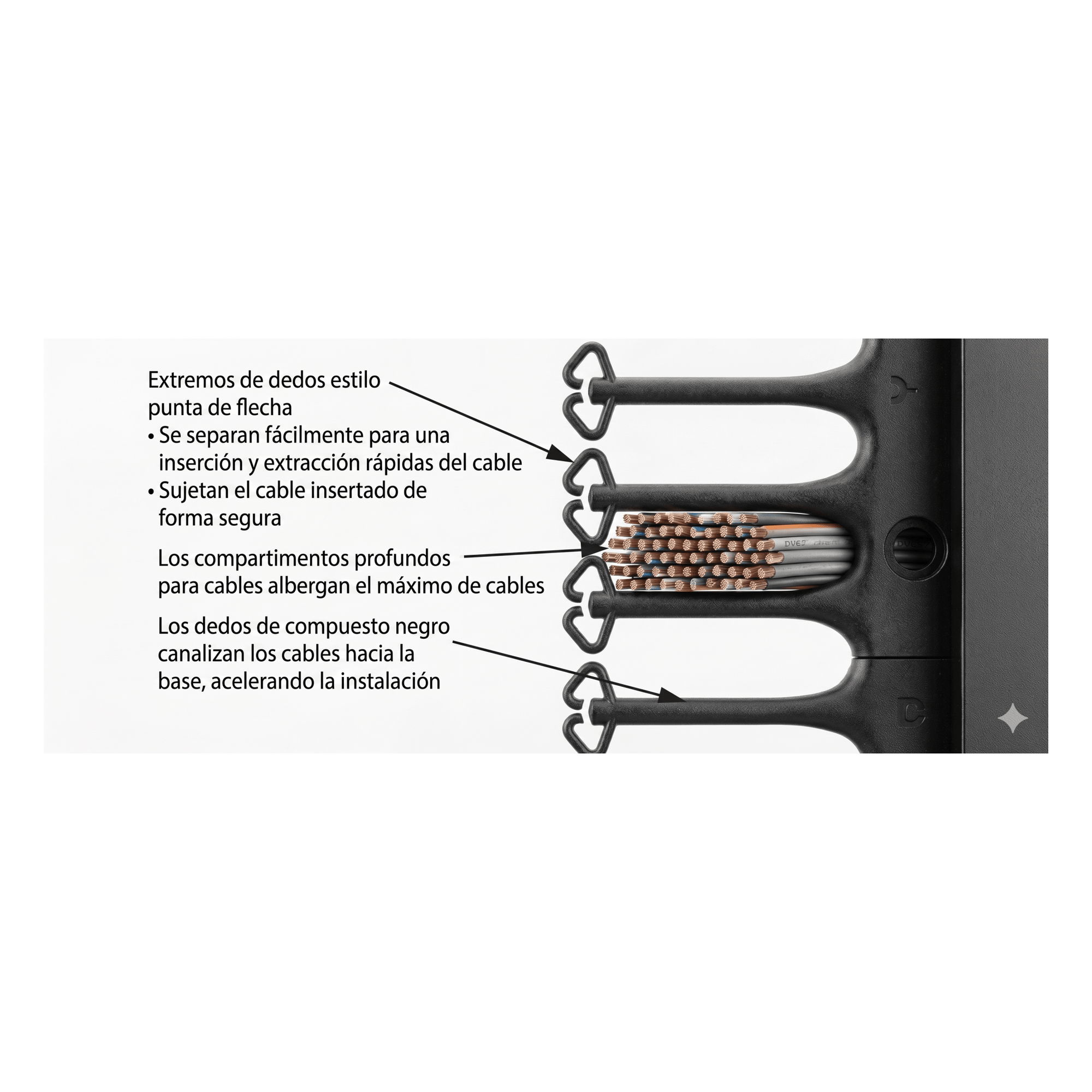 Organizador Vertical de Cables / 45 Unidades / 7 ft (2.1 m) / 6 in Ancho / Montaje a Presión / Aluminio