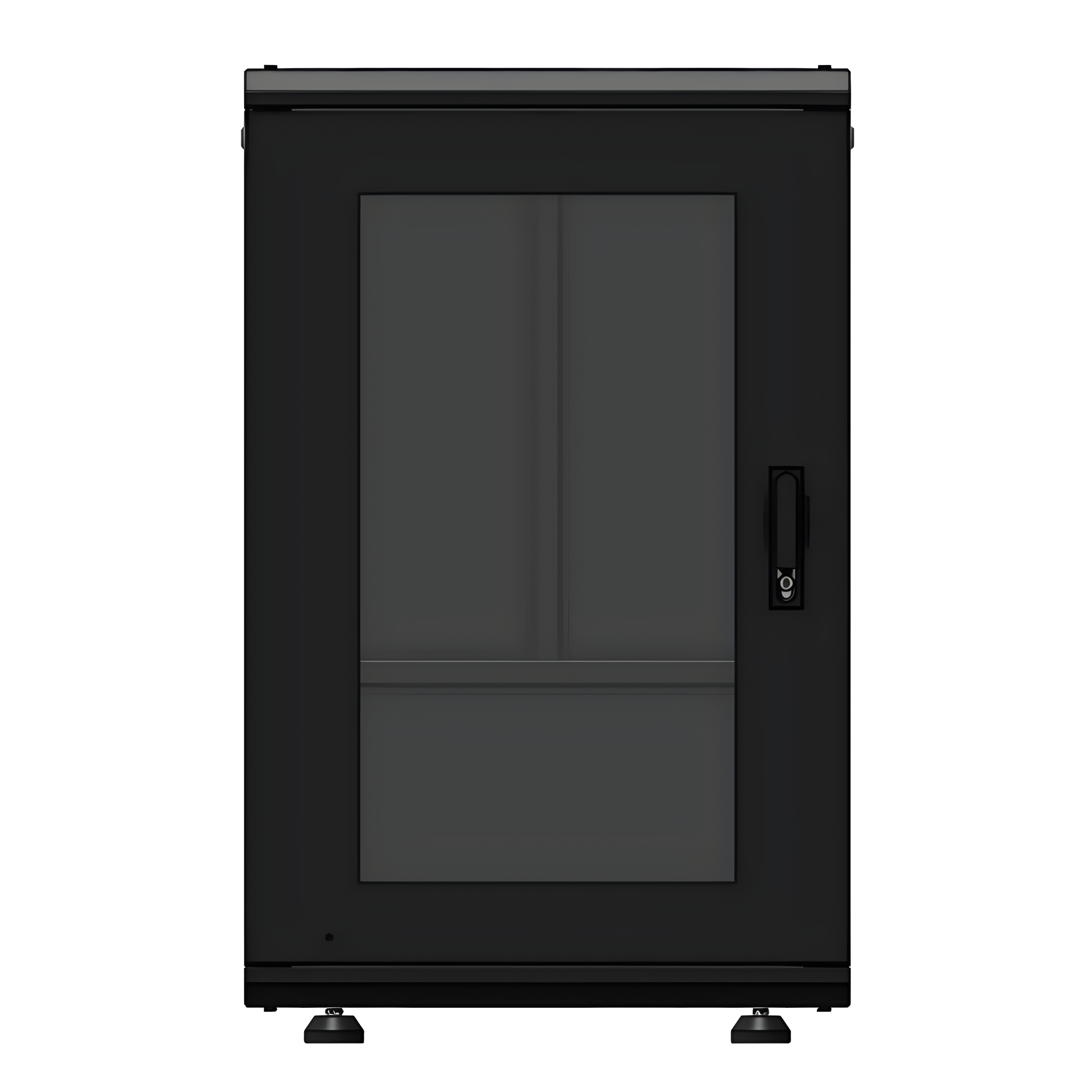 Gabinete Rack 19 Pulgadas / 18U / Piso / Puerta Cristal Templado / Acero Cal. 16-18-20 / 750 kg (1653.5 lb) / 60x93x46 cm (23.6x36.6x18.1 in) — LINKEDPRO · SKU LES-60-60-18UG