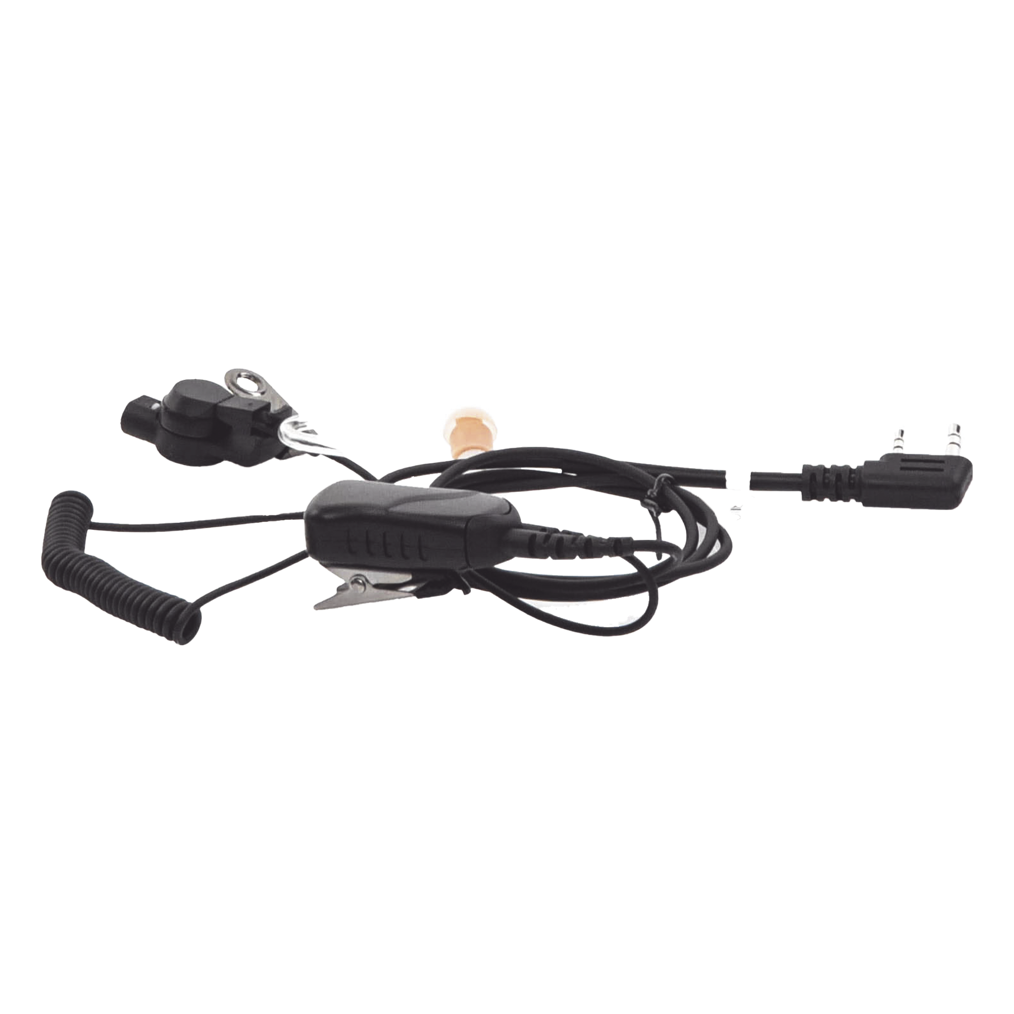 Micrófono de Solapa con Audífono Discreto / Tubo Acústico Intercambiable / Cable Reforzado Poliuretano / PTT Integrado / Compatible Kenwood Serie G — PRYME · SKU SPM-1301