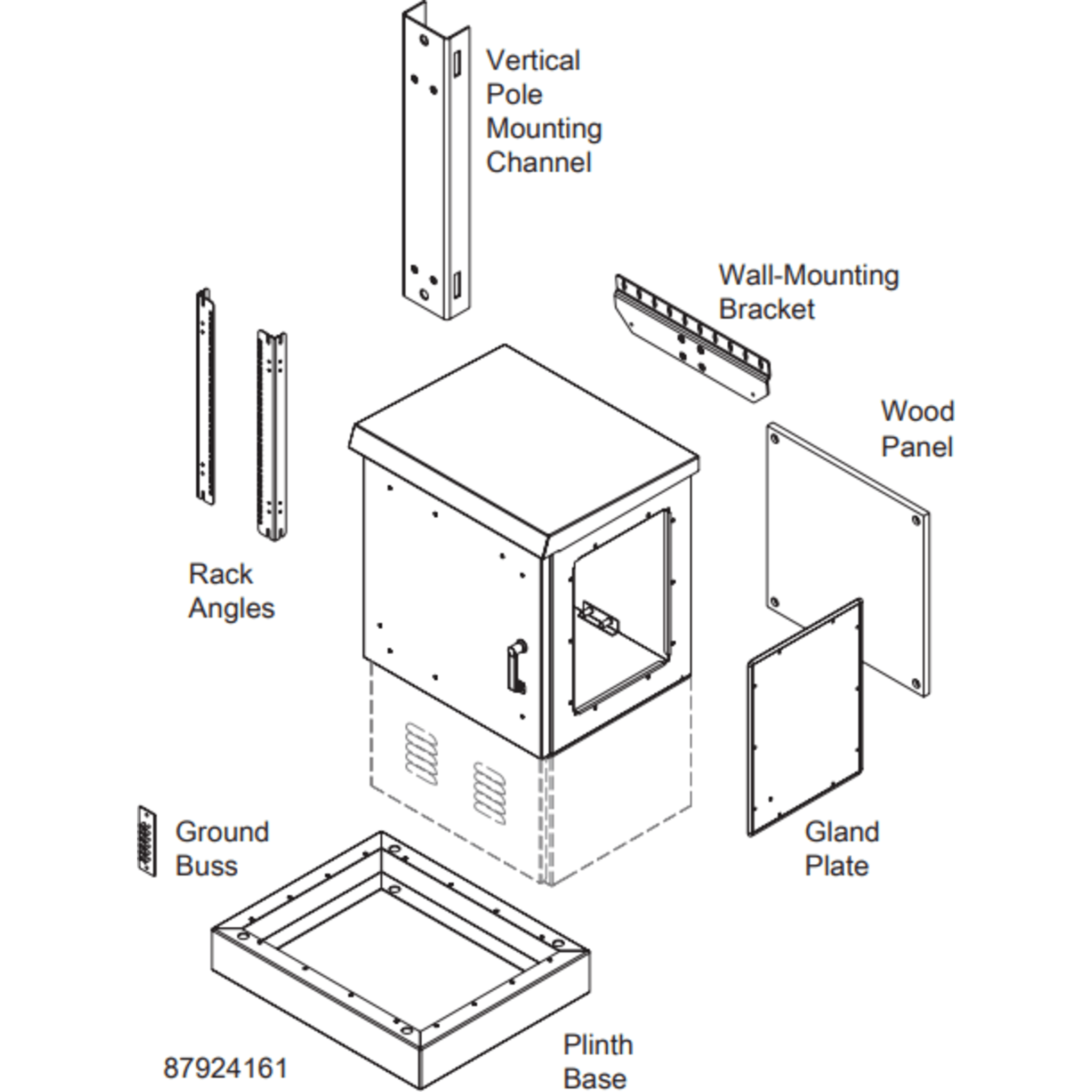 Gabinete de Pared para Exterior / 12 UR / 600 mm de Ancho / 500 mm de Profundidad / Aluminio / IP66 / NEMA 4/12/4X/3/3R