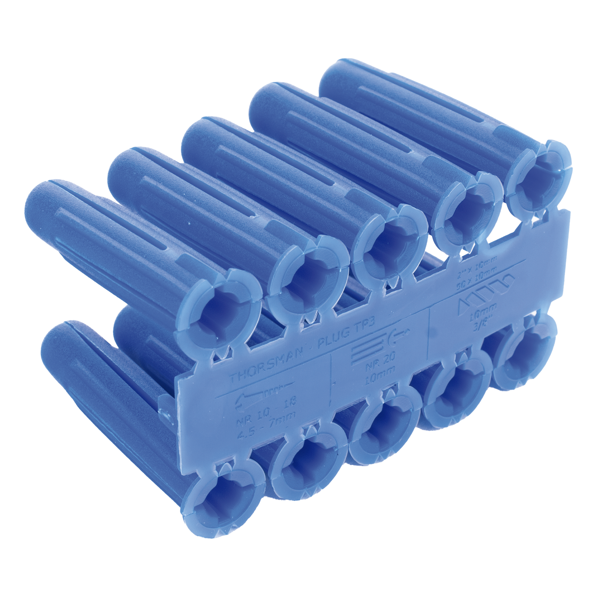 Taquete azul 3/8" para tornillo 12mm x 2" (100pzs) (1105-05100) 