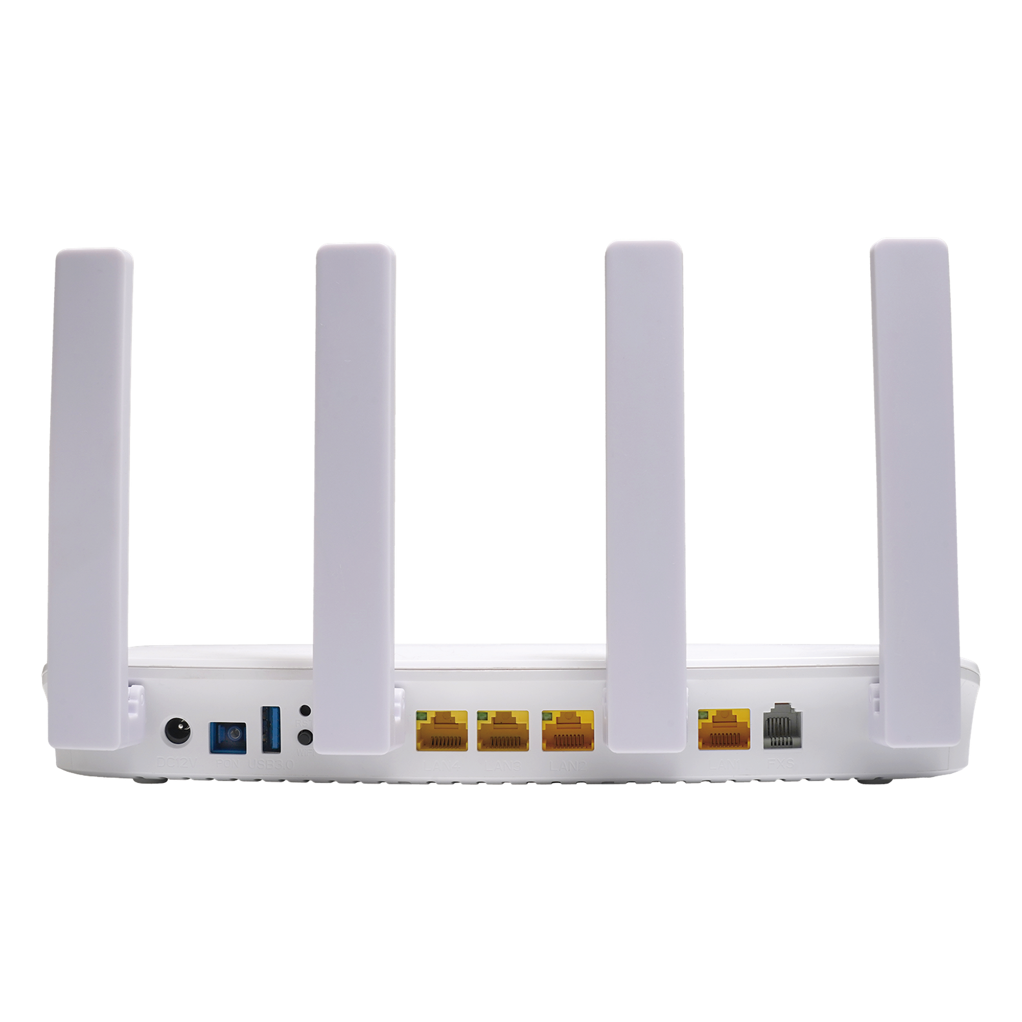 ONU DualMode / Wi-Fi 6 / 4 Puertos Gigabit / 1 Puerto FXS / 1 Puerto PON SC/UPC / USB / 0.82 × 0.48 × 0.12 pies