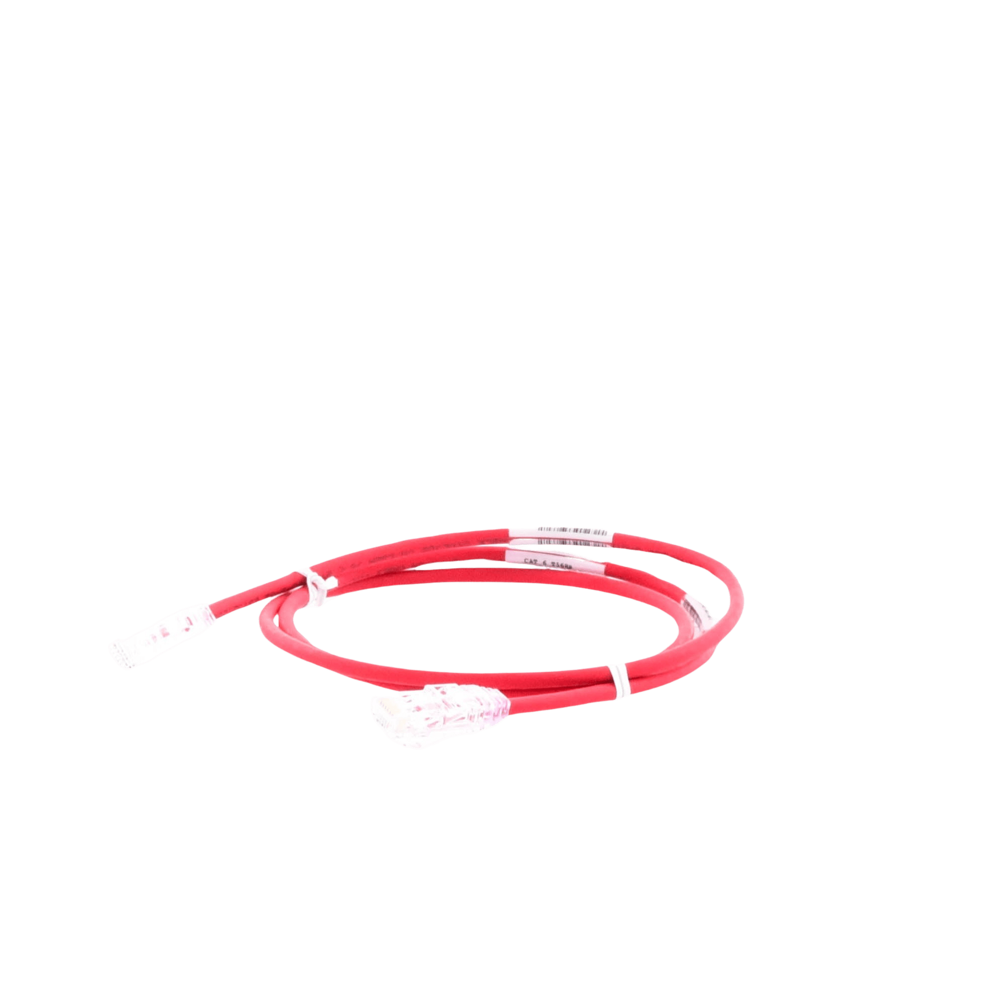 Cable de Parcheo TX6, UTP Cat6, Diámetro Reducido (28AWG), Color Rojo, 0.61 Metros (2 Pies)