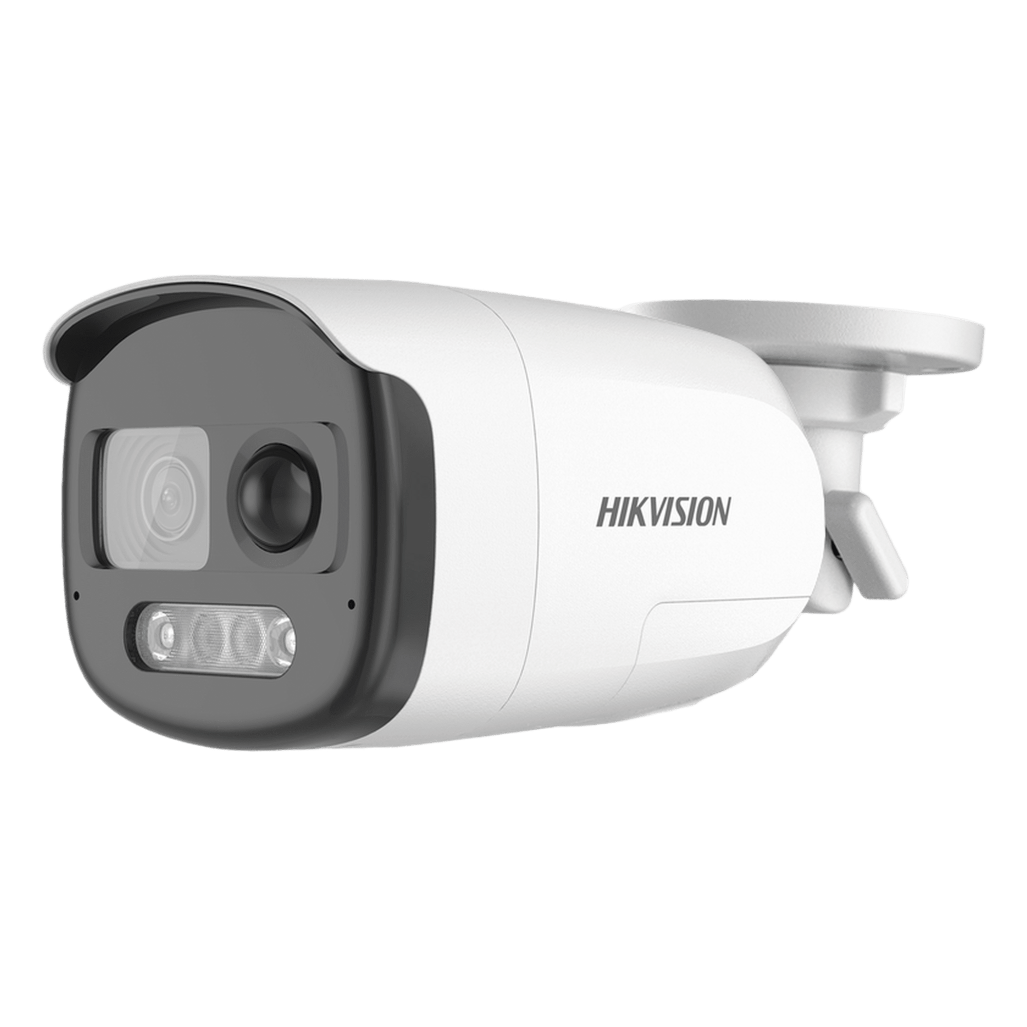 Cámara Bala TURBOHD / 2 Megapixel Full HD / Color 24/7 / Luz Blanca 40 m (131.2 ft) / WDR 130 dB / Sensor PIR 110° / Sirena 93.5 dB / Estrobo Rojo-Azul / IP67 — HIKVISION · SKU DS-2CE12DF3T-PIRXOS