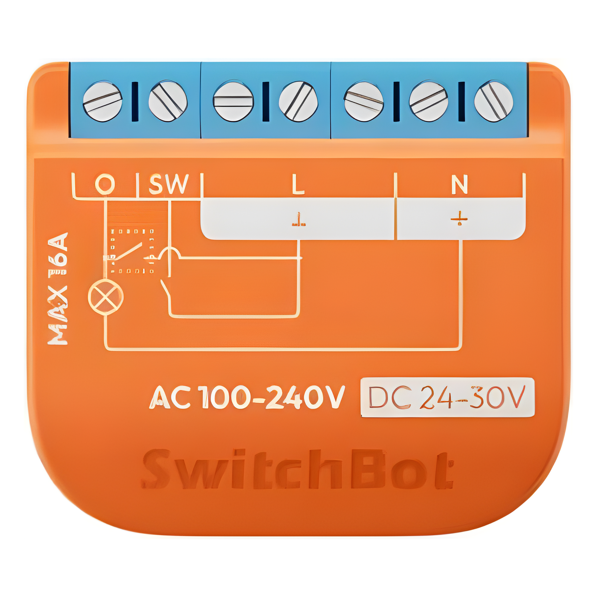 Interruptor Inteligente / Control On-Off / Medición de Consumo / Wi-Fi + BLE / AC 16 A / DC 10 A / Matter / 42x36x16 mm — SWITCHBOT · SKU SWITCHBOTRELSW1PM