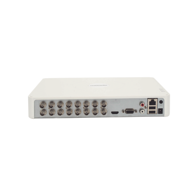 DVR Híbrido / 16 Canales TurboHD + 2 Canales IP / 2 Megapixel (1080p) Lite / AcuSense Lite / Audio Bidireccional / H.265+ / 1 Bahía HDD / Salida Full HD