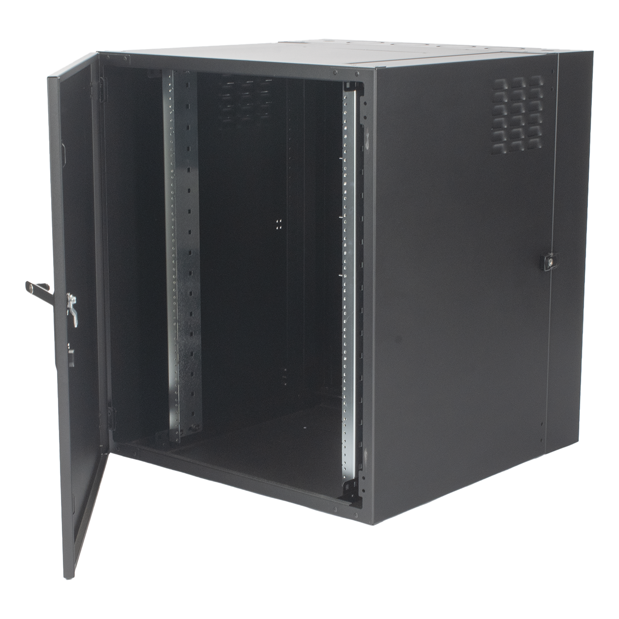 Gabinete de Montaje en Pared / 18U / 737 mm (29 in) Ancho / 762 mm (30 in) Profundidad / Puerta Sólida Frontal / Paneles Laterales Ventilados / IP20 / NEMA Type 1