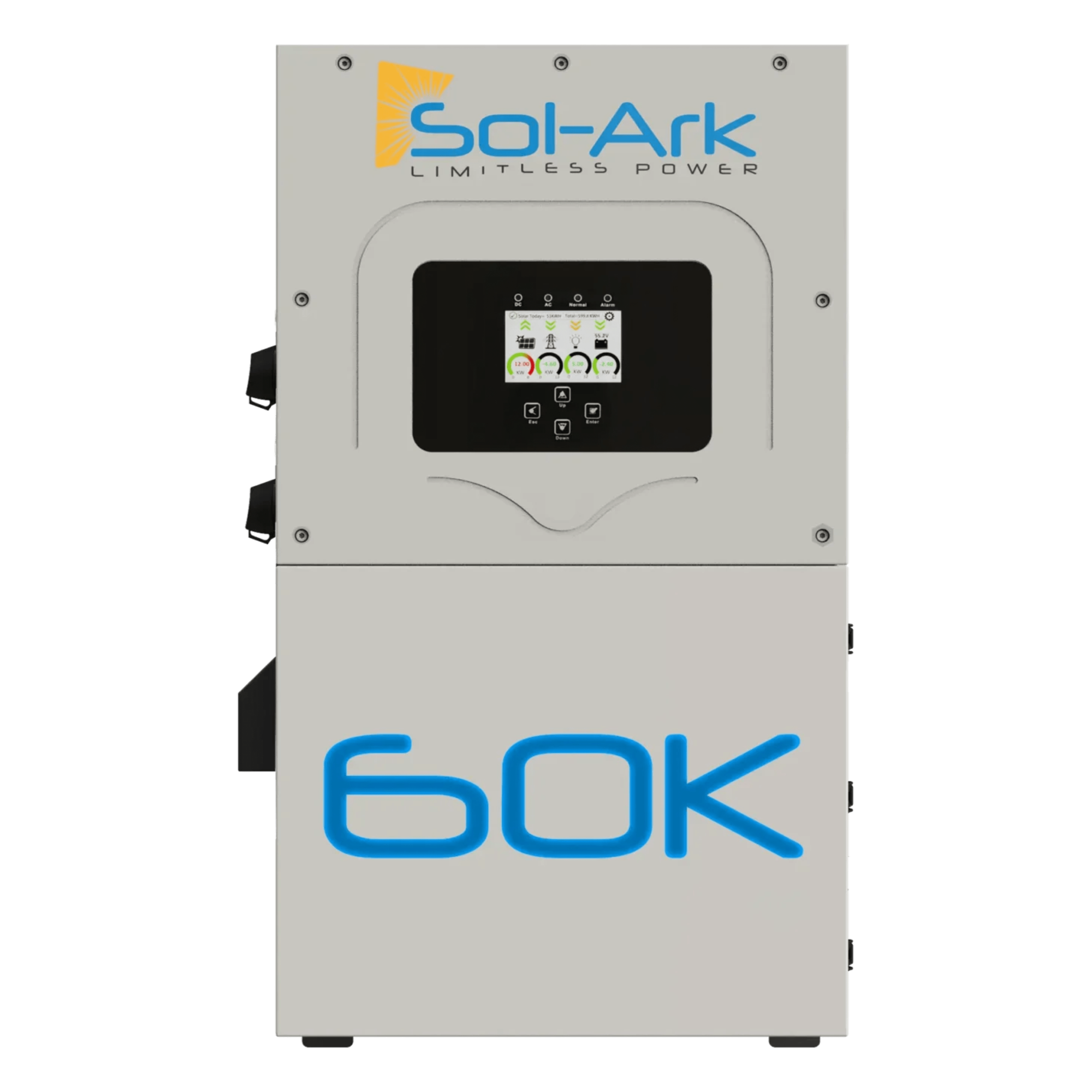 Inversor Híbrido Trifásico / 60 kW / 480 VCA / Acoplamiento CA/CC / IP65 / Baterías 160-800 VCC / Transferencia 5 ms — SOL-ARK · SKU 60K3PN480V