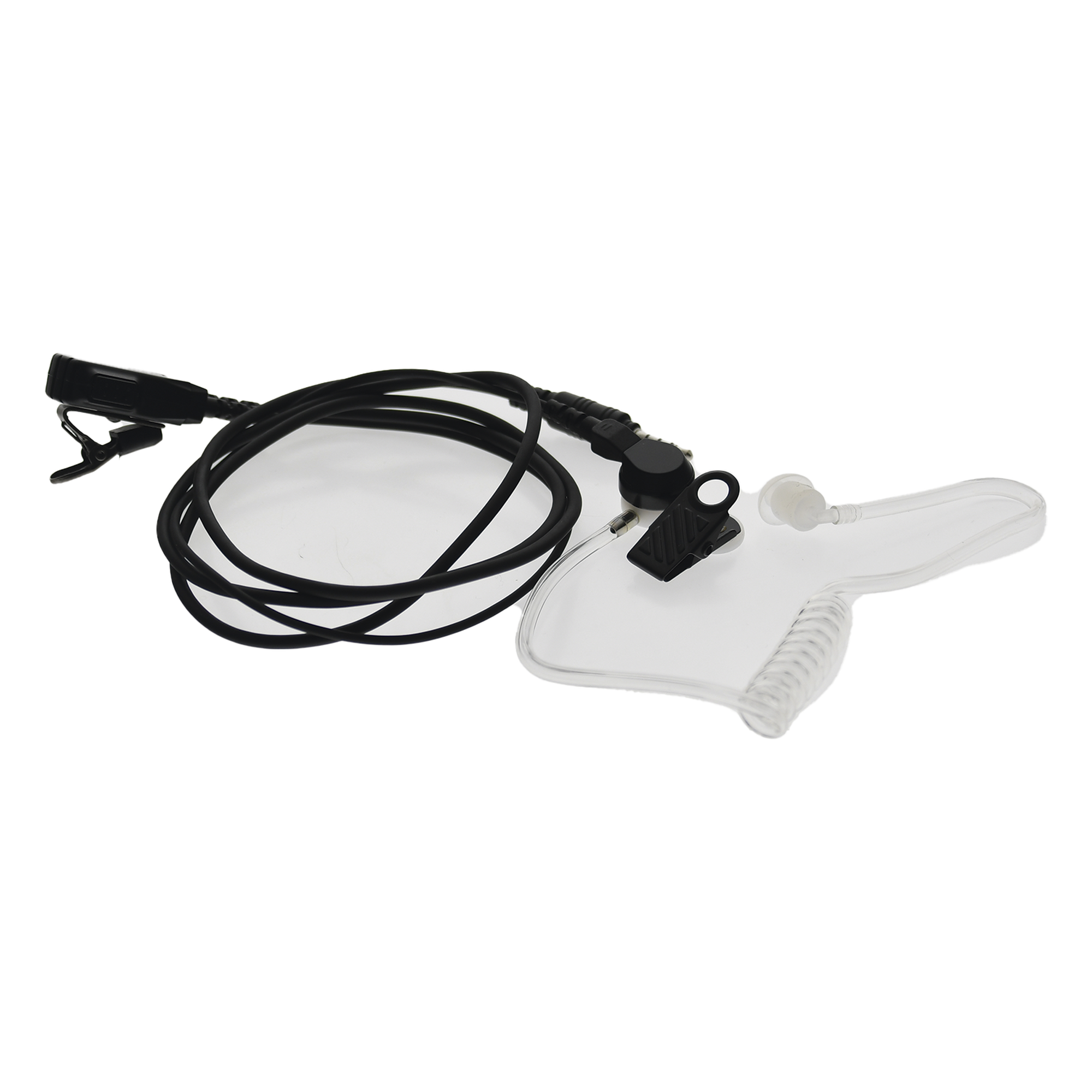 Micrófono-Audífono de Solapa / Tubo Acústico Transparente / Sensibilidad -42 dB / Bocina 112 dB / Conector 3.5 mm PTT / Operación -20°C a 70°C