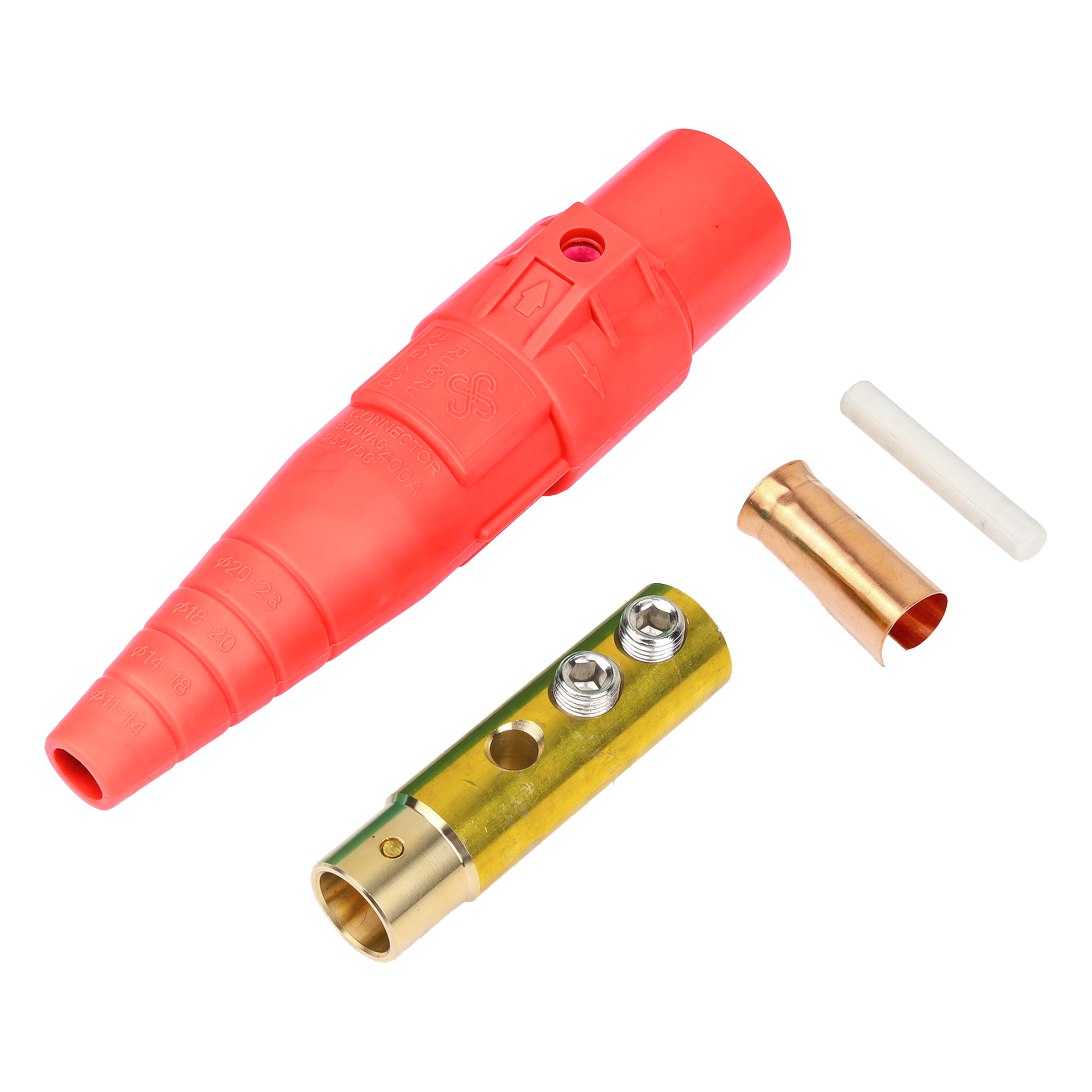 Conector Camlock / 400 A / Hembra / 600 V AC / 4/0 AWG / 50-95 mm² / Rojo — EPCOM PROAUDIO · SKU EPCAMLOCK400AFRED