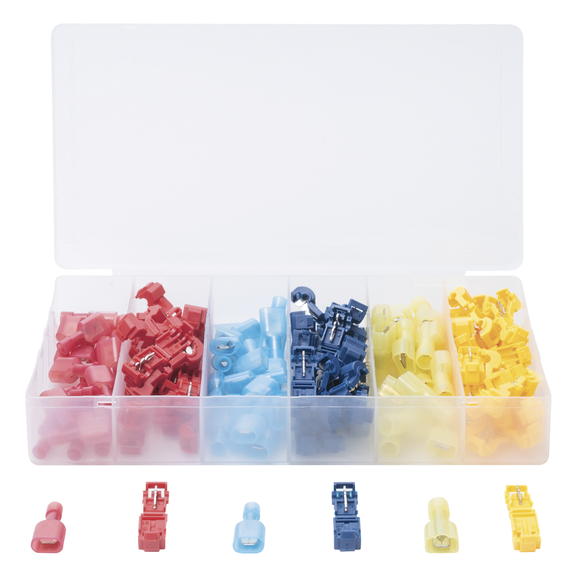 Kit Conectores T-Tap / 120 Piezas / 3 Calibres AWG / Cobre Estañado / Sin Corte de Cables / -10°C a 70°C — EPCOM POWERLINE · SKU CT-T123