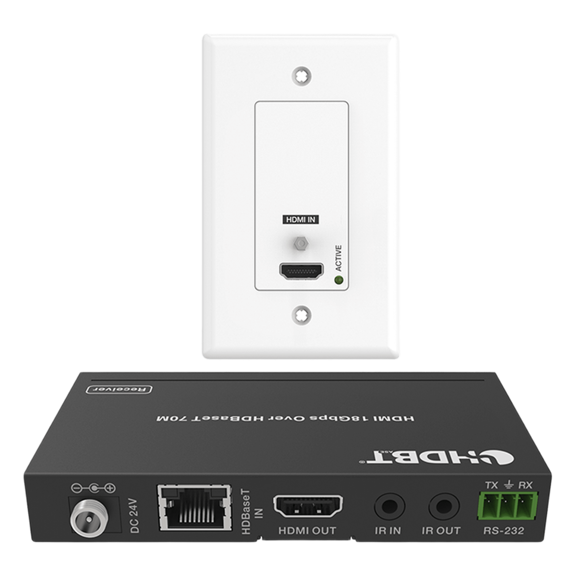 Extensor HDBaseT de Placa de Pared / 4K2K@60Hz / 40 m (131.2 ft) / 1080p a 70 m (229.7 ft) / PoC / IR Bidireccional / RS-232 / HDMI 2.0b 18 Gbps — EPCOM PROAUDIO · SKU EPP-WPB70