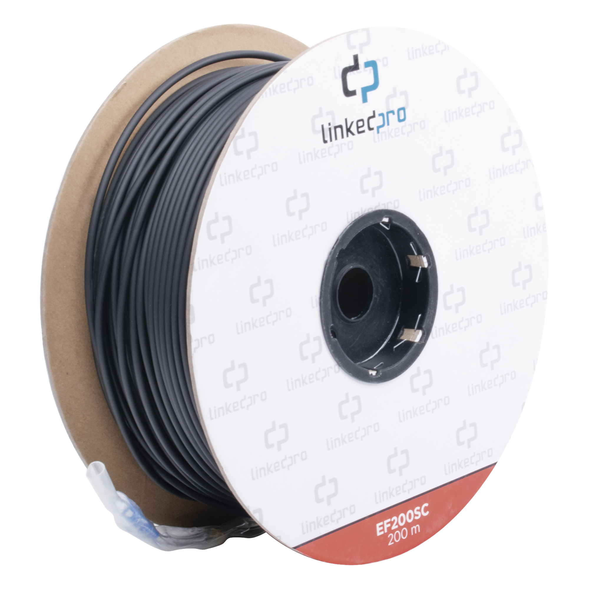 Carrete de Fibra Óptica Monomodo / Conectores SC-SC Duplex / Refuerzo Kevlar / 200 m (656.17 pies) / Subterráneo por Tubería — LINKEDPRO BY EPCOM · SKU EF-200-SC