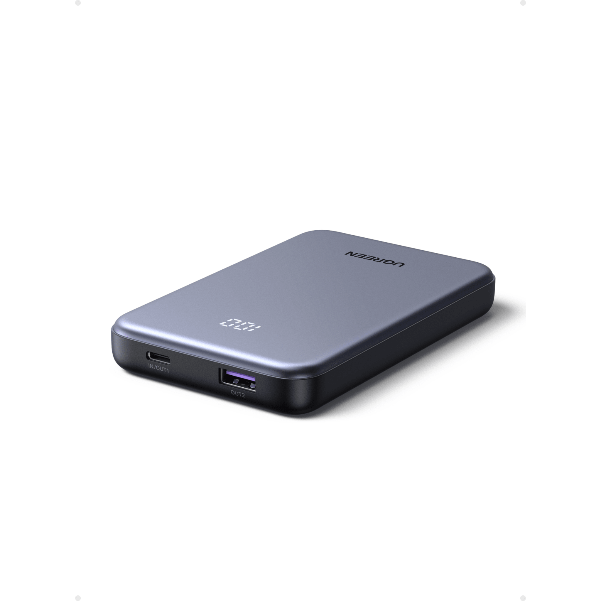 Power bank Ultradelgado  10000mAh / 20W Máximo / Puerto USB-C PD3.0 PPS / Puerto USB-A 22.5W / Batería Polímero de Litio / Pantalla Digital / Carga Rápida 3 Horas / Protocolos Múltiples / Protección