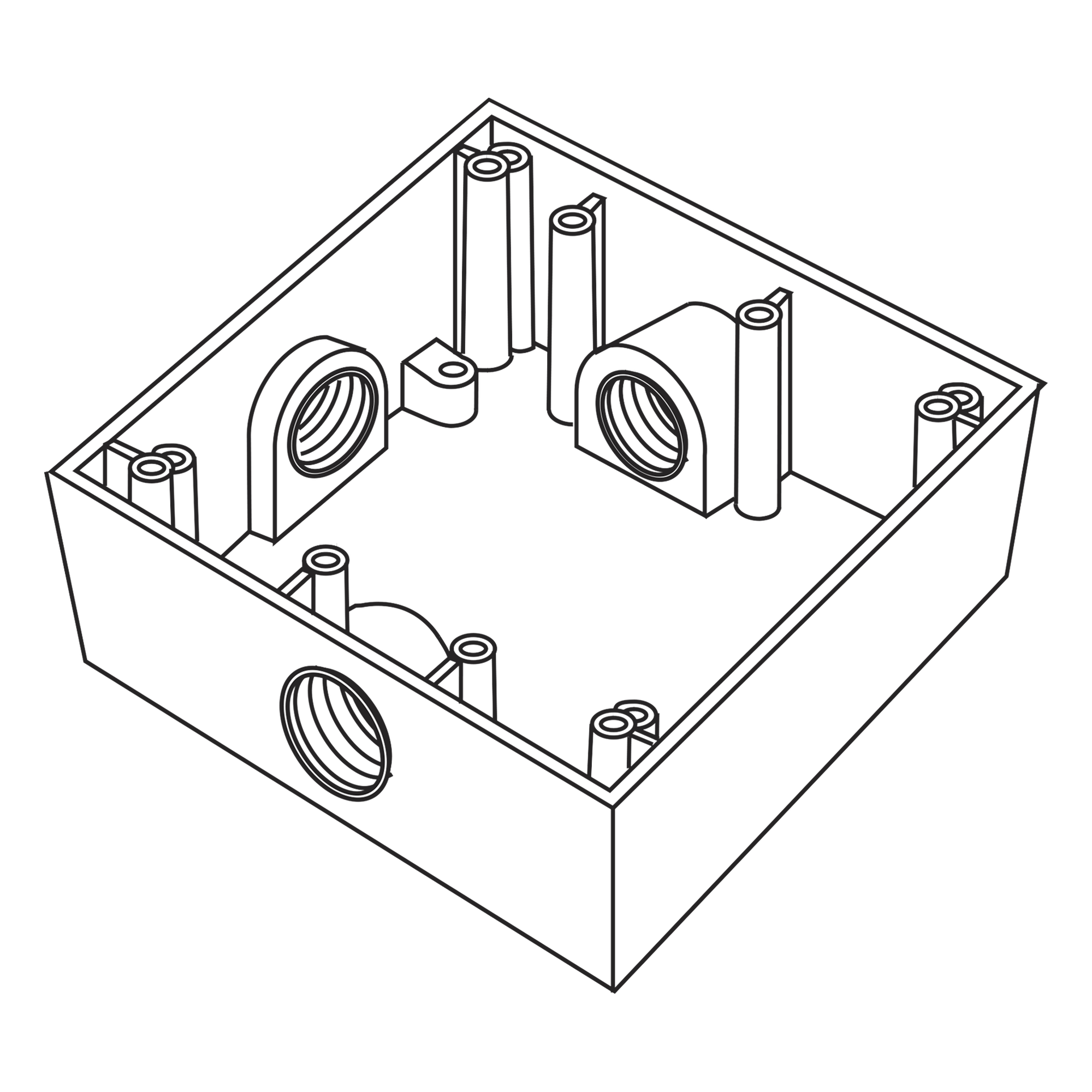 Caja de Conexión a Prueba de Intemperie / 3 Bocas 3/4" (19.05 mm) / Aluminio Diecast / IK09 / 492 cm³ / 0.395 kg — RAWELT · SKU RC-0503