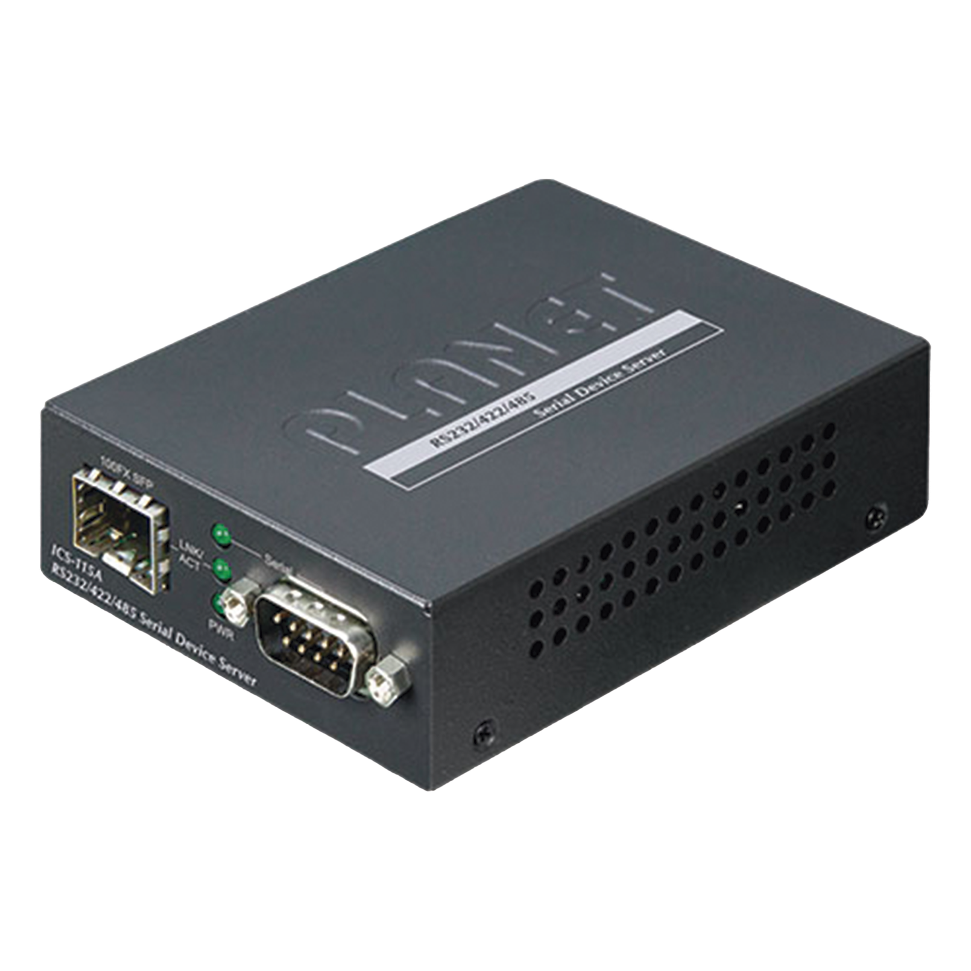 Convertidor de Medios / RS-232/422/485 a SFP 100Base-FX / DB9 / -10 a 60°C / 97x70x26 mm — PLANET · SKU ICS-115A