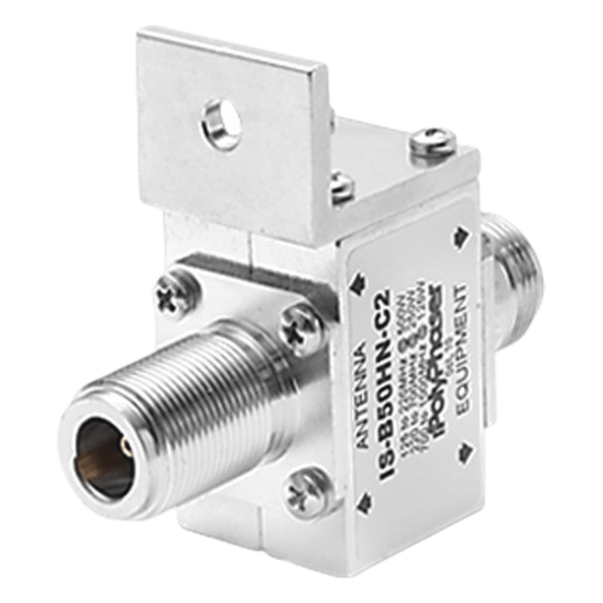 Protector Coaxial RF / 125-1000 MHz / 50 Ω / N Hembra Bidireccional / 500W / 20 kA / Tubo de Gas — POLYPHASER · SKU IS-B50HN-C2