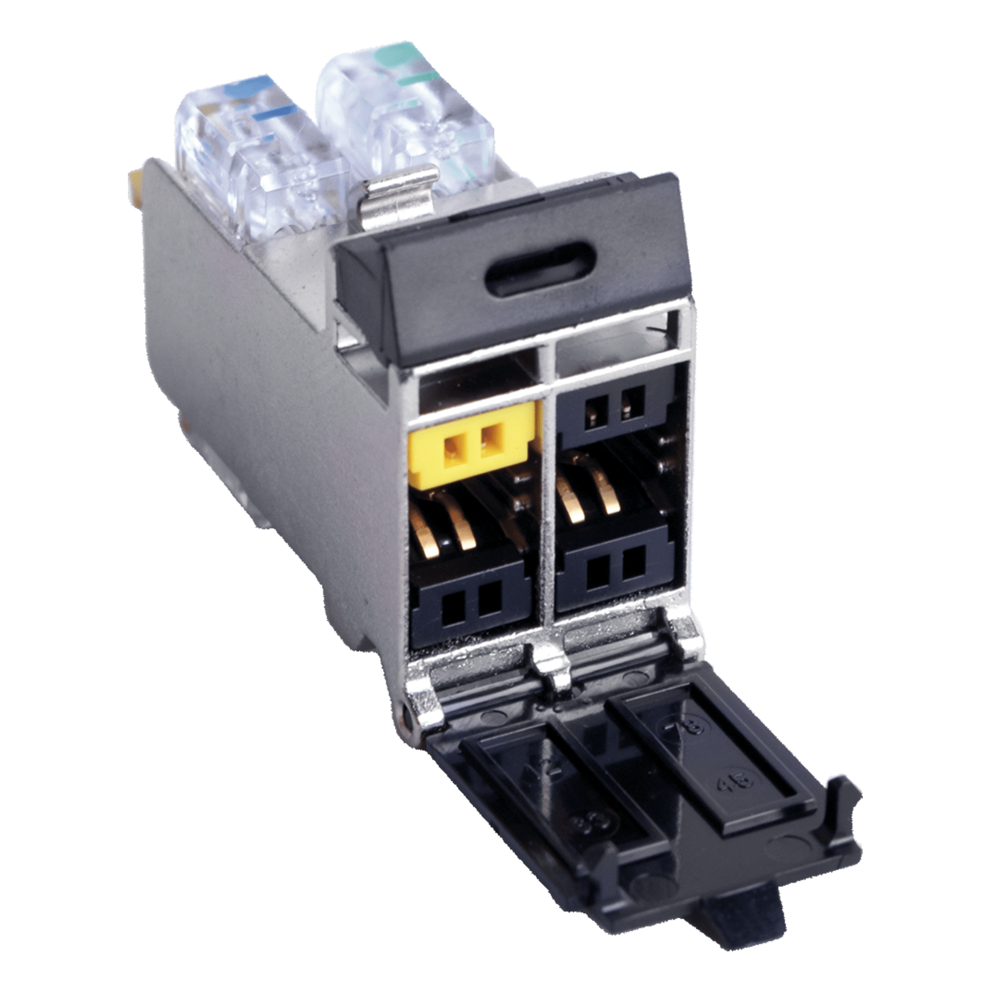Jack Categoría 7A / Blindaje S/FTP / 1.2 GHz por Par / Puerta Protectora / Compartición de Pares / Color Negro — SIEMON · SKU T7F-01-1