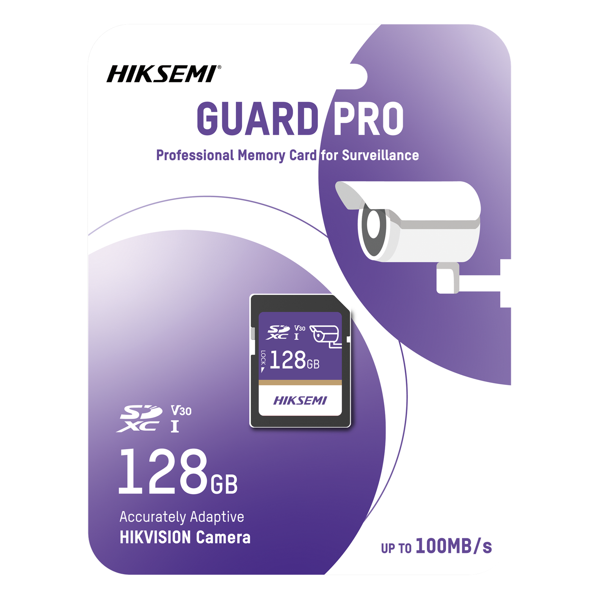 Tarjeta SD para Videovigilancia / 128 GB / 100 MB/s Lectura / 90 MB/s Escritura / Clase 10 U3 V30 / 3D TLC NAND / -25°C a 85°C (-13°F a 185°F)