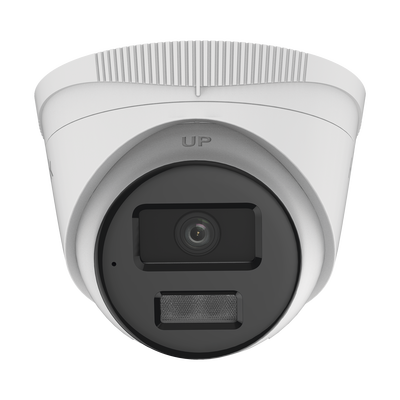 [Dual Light] Turret IP 4 Megapixel  / Lente 2.8 mm / 20 mts IR + 20 mts Luz Blanca / Micrófono Integrado / ACUSENSE Lite / Exterior IP67 / PoE / dWDR / H.265+ / ONVIF