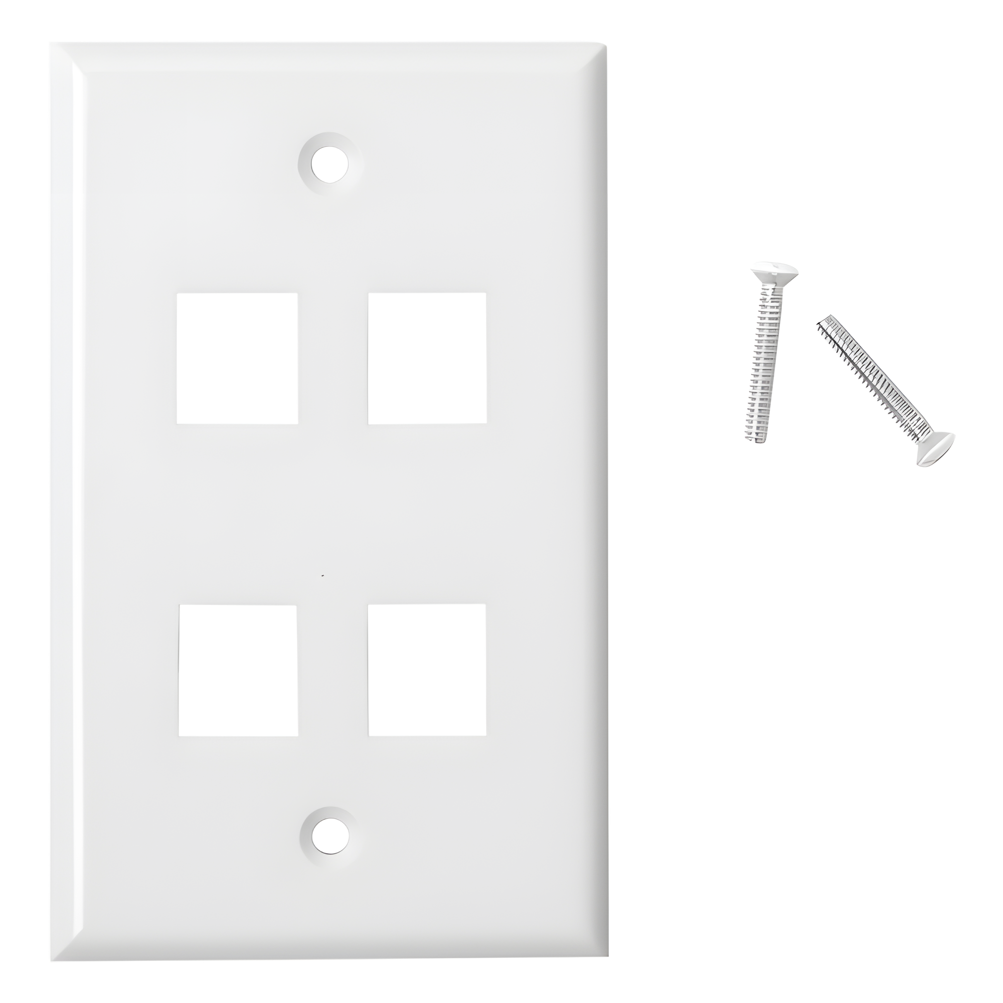 Placa de Pared / 4 Puertos Keystone / Montaje Vertical / 70 x 115 mm / 2.75 x 4.52 ft / Blanco — LINKEDPRO BY EPCOM · SKU LP-FP-19