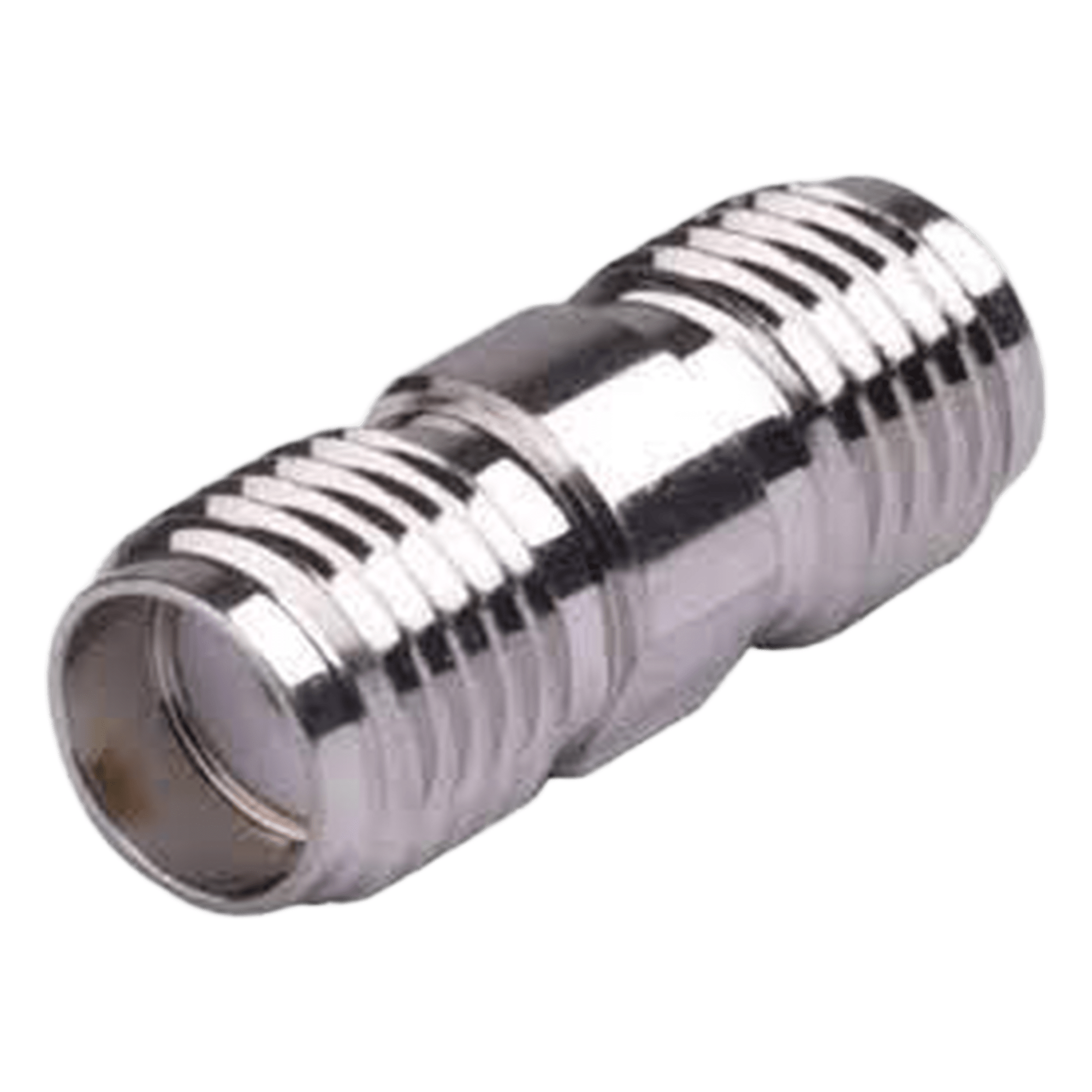 Adaptador Barril RF / Conector SMA Hembra a SMA Hembra / Montaje en Línea / Cuerpo Bronce Niquelado / Contacto Oro / Aislante Teflón — RF INDUSTRIES,LTD · SKU RSA-3404