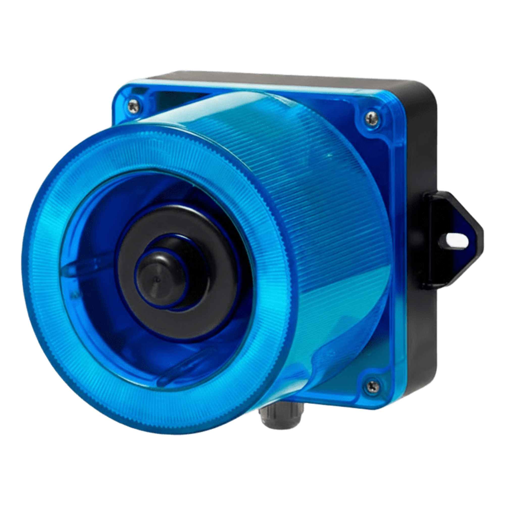 Baliza LED con Sirena Electrónica / 31 Tonos / 123 dB / LED Azul / IP66 / 12-24 VCD / -50°C a +50°C — QLIGHT · SKU QWCD50-012024-B-LC