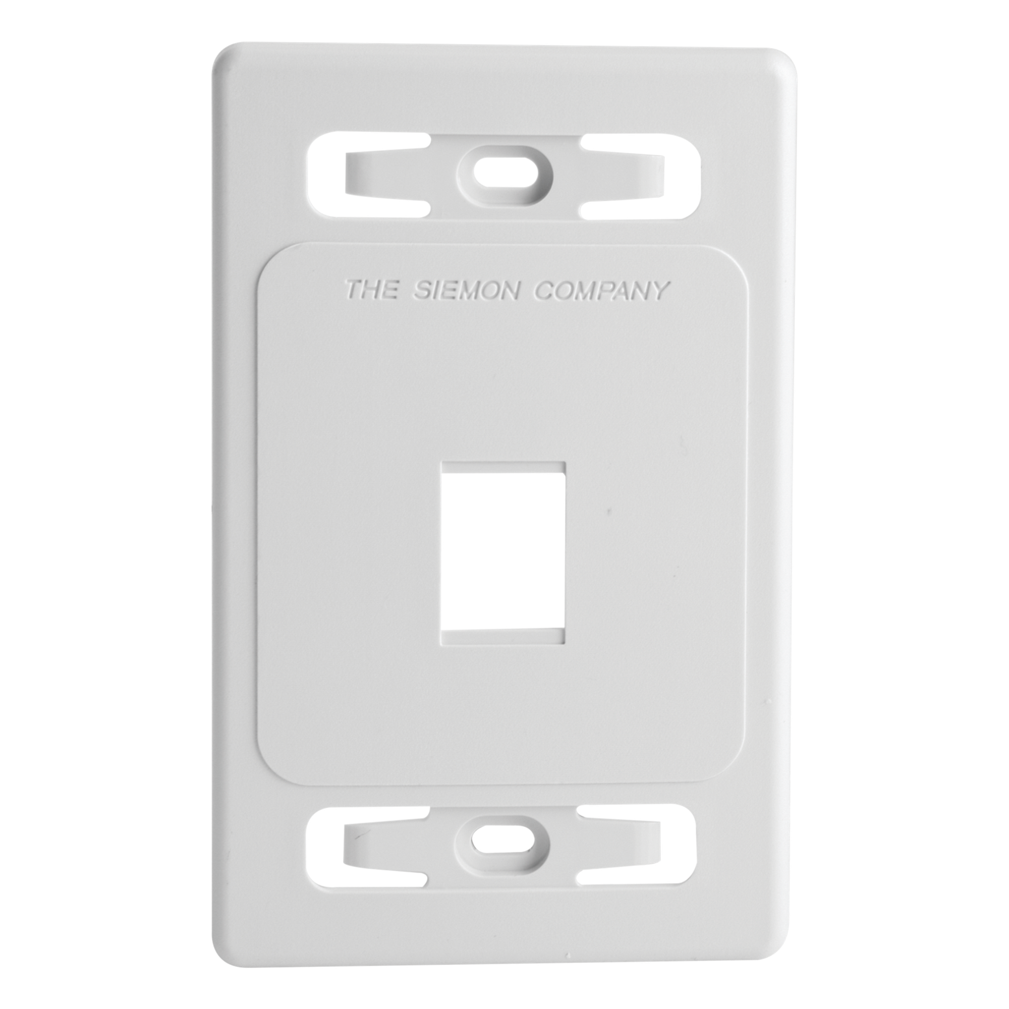 Placa de Pared Modular / 1 Salida / Compatibilidad Z-MAX y TERA Blindados / Instalación Frontal o Trasera / Color Blanco — SIEMON · SKU MX-FP-S-01-02