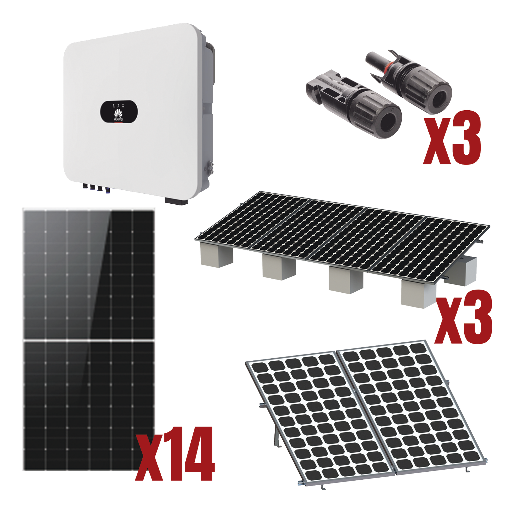 Kit Solar de Interconexión / 8 kW / 220 Vca / Inversor Monofásico / 6 Módulos Fotovoltaicos / Eficiencia 98.40% — HUAWEI FUSIONSOLAR · SKU SUN20008KLKIT