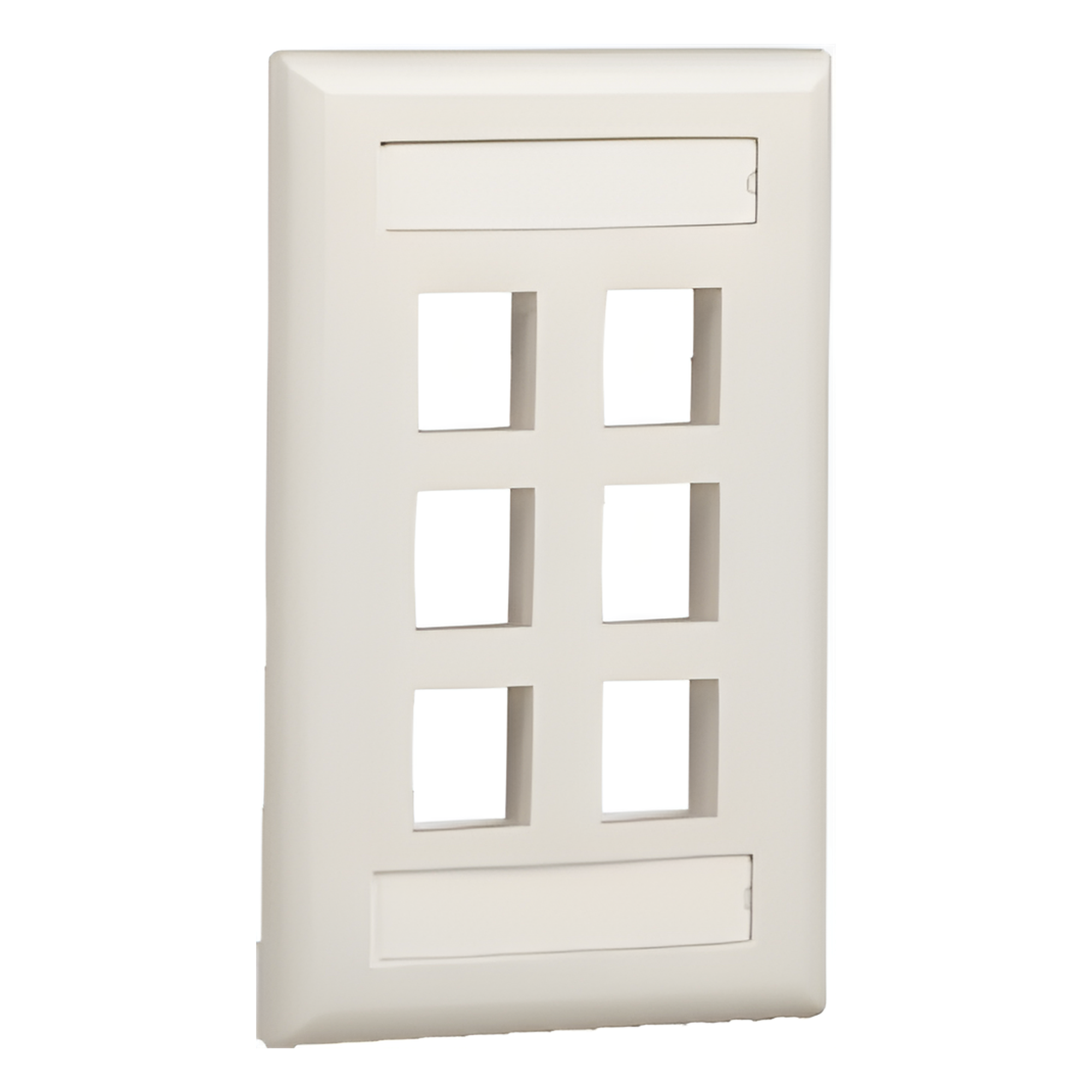 Placa de Pared Vertical / 6 Puertos Keystone / ABS / 69.8 x 114.3 mm / 2.75 x 4.5 pulg. / RoHS / Blanco — PANDUIT · SKU NK6FWHY