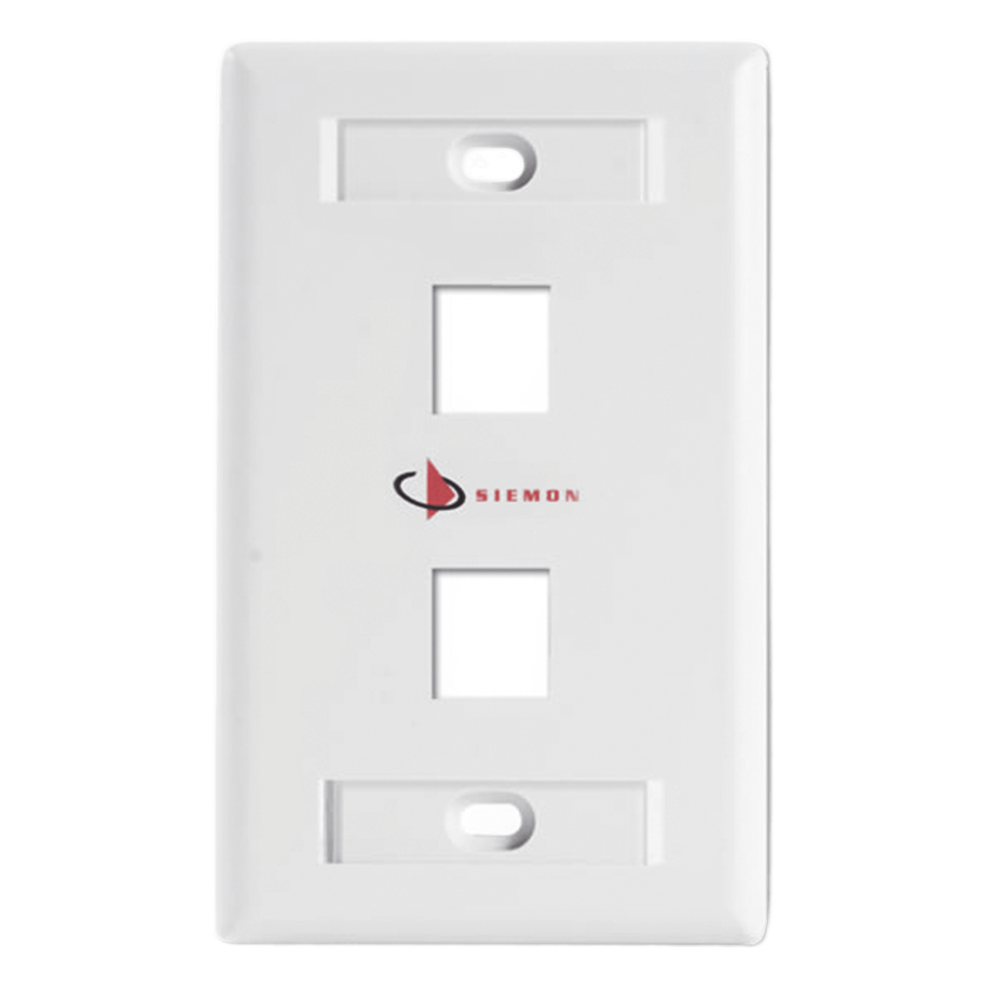 Placa de Pared Keystone / 2 Salidas / Color Blanco / Compatible con Jacks Z-MAX y MAX — SIEMON · SKU KFP-S-02-02S