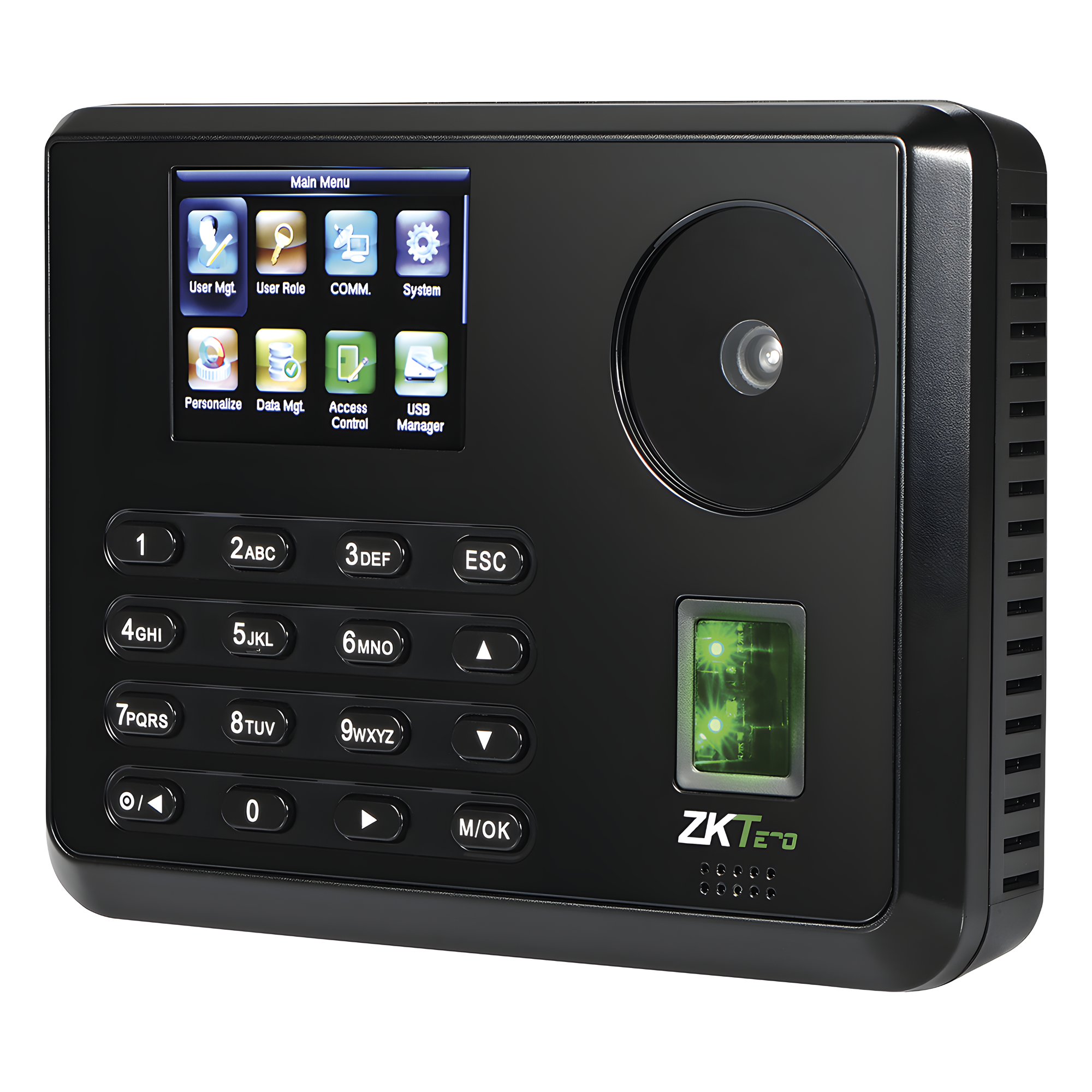 Terminal Biométrica de Palma y Huella / 600 Palmas / 3,000 Huellas / Pantalla Táctil 2.8" / TCP-IP USB / 100,000 Eventos / 10,000 Tarjetas — ZKTECO · SKU P160