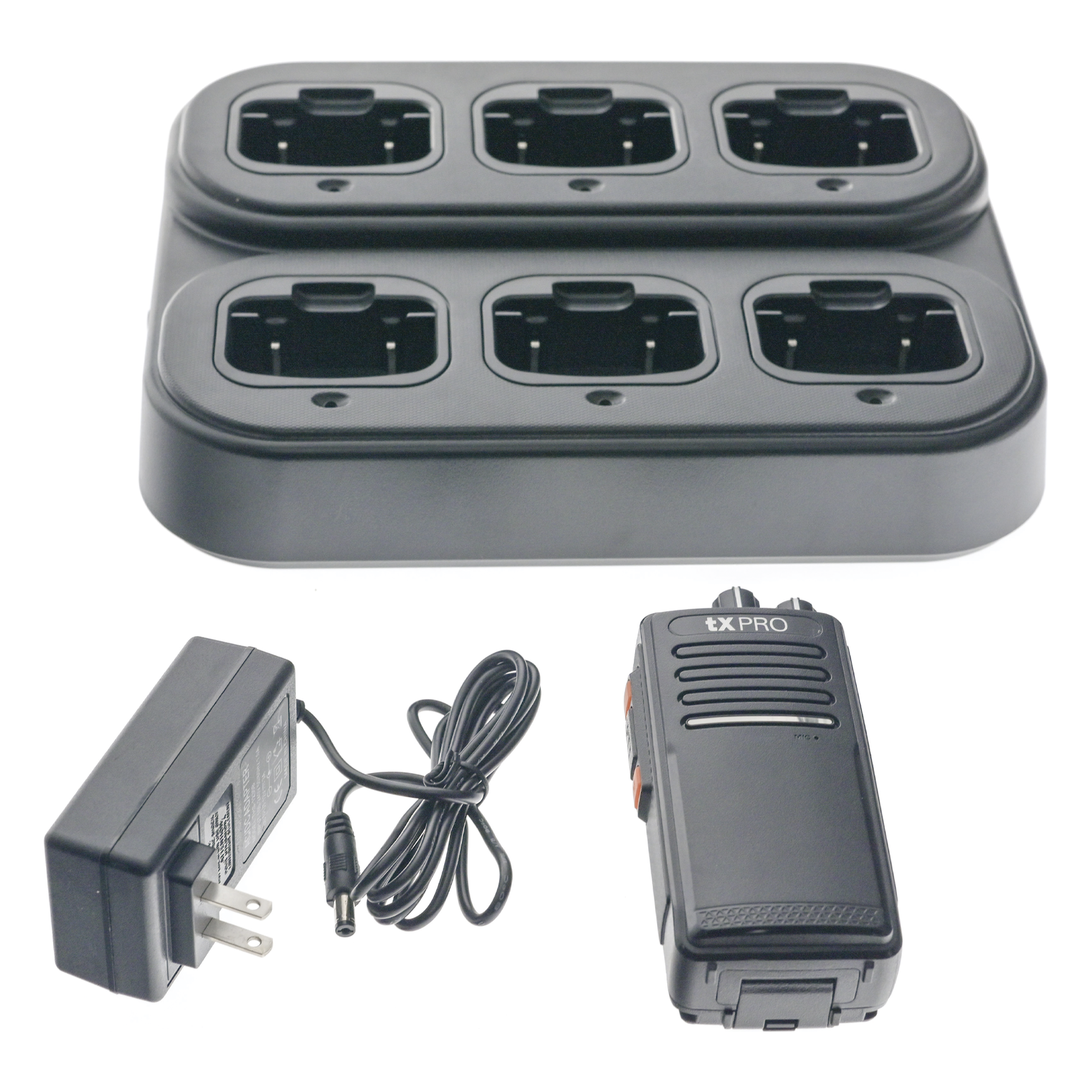 Cargador Múltiple / 6 Espacios / 110-220 VCA a 12 VCD / 0°C a 45°C / 0-95% RH
