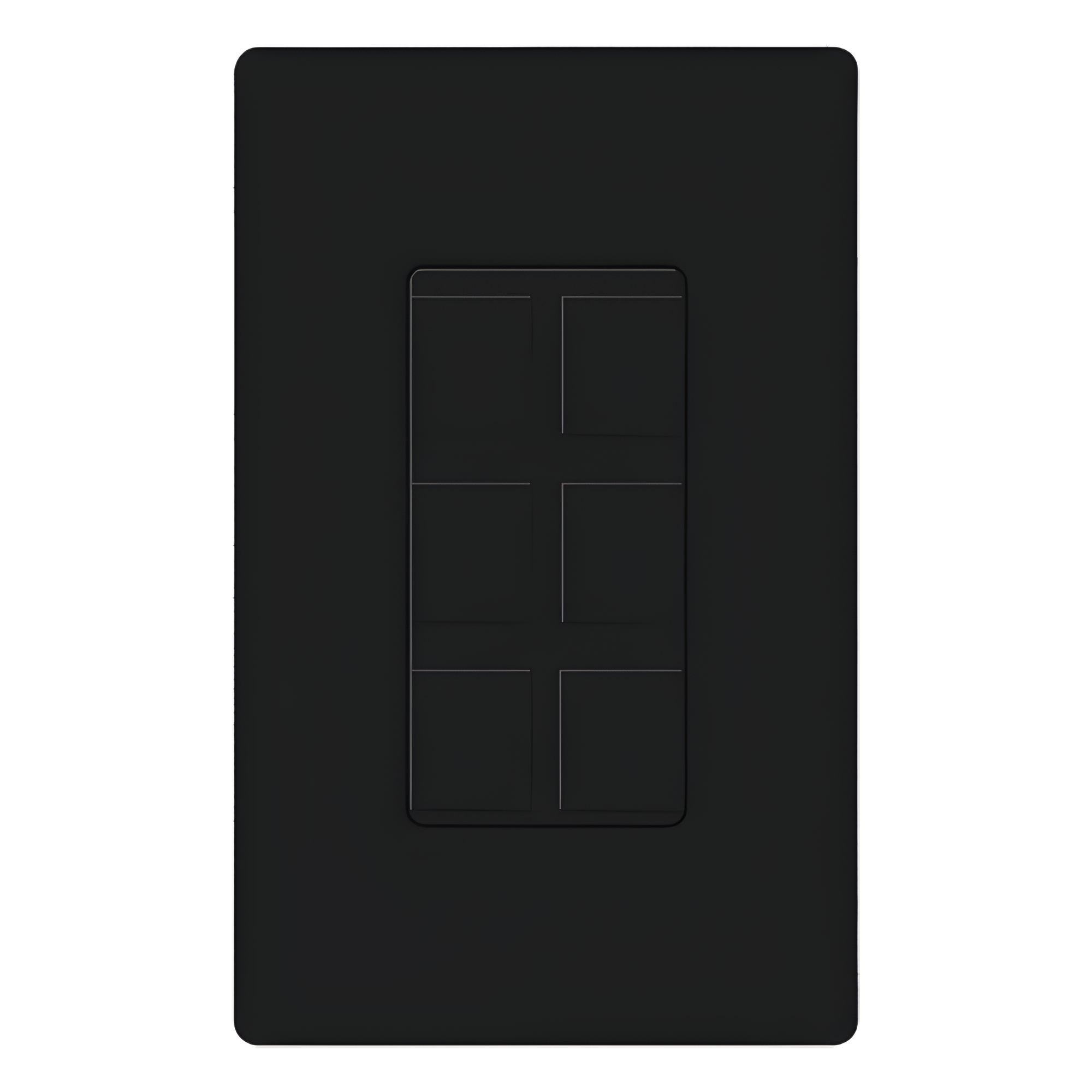 Marco de Pared Modular / 6 Puertos / Snap-In / 1 Espacio / Acepta RJ45, Coaxial, BNC y Fibra / Color Negro Brillante — LUTRON ELECTRONICS · SKU CA-6PF-BL
