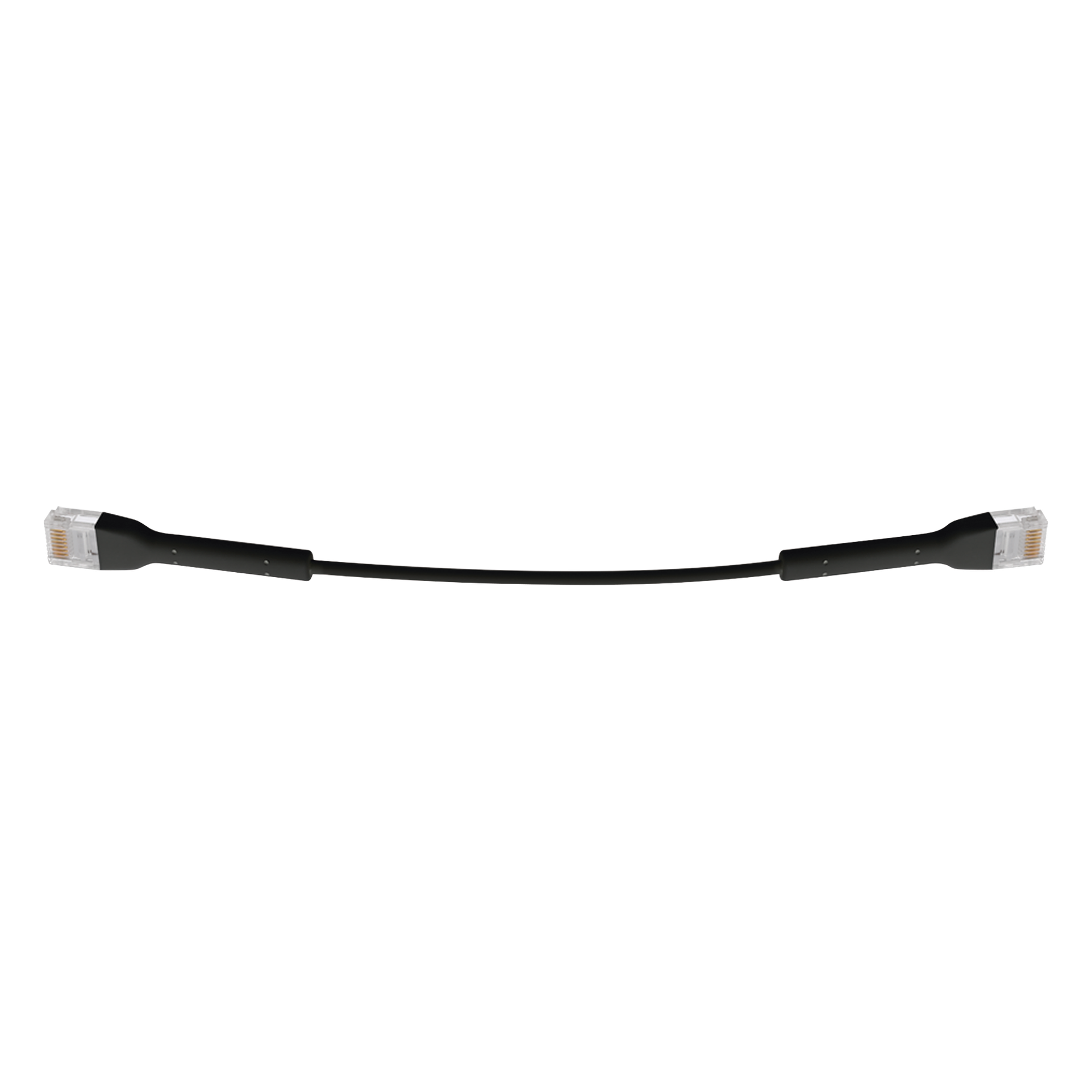 Cable Ethernet Cat6 / 22 cm (0.72 ft) / RJ45 / Diámetro ultrafino / Color negro — UBIQUITI · SKU UC-PATCH-RJ45-BK