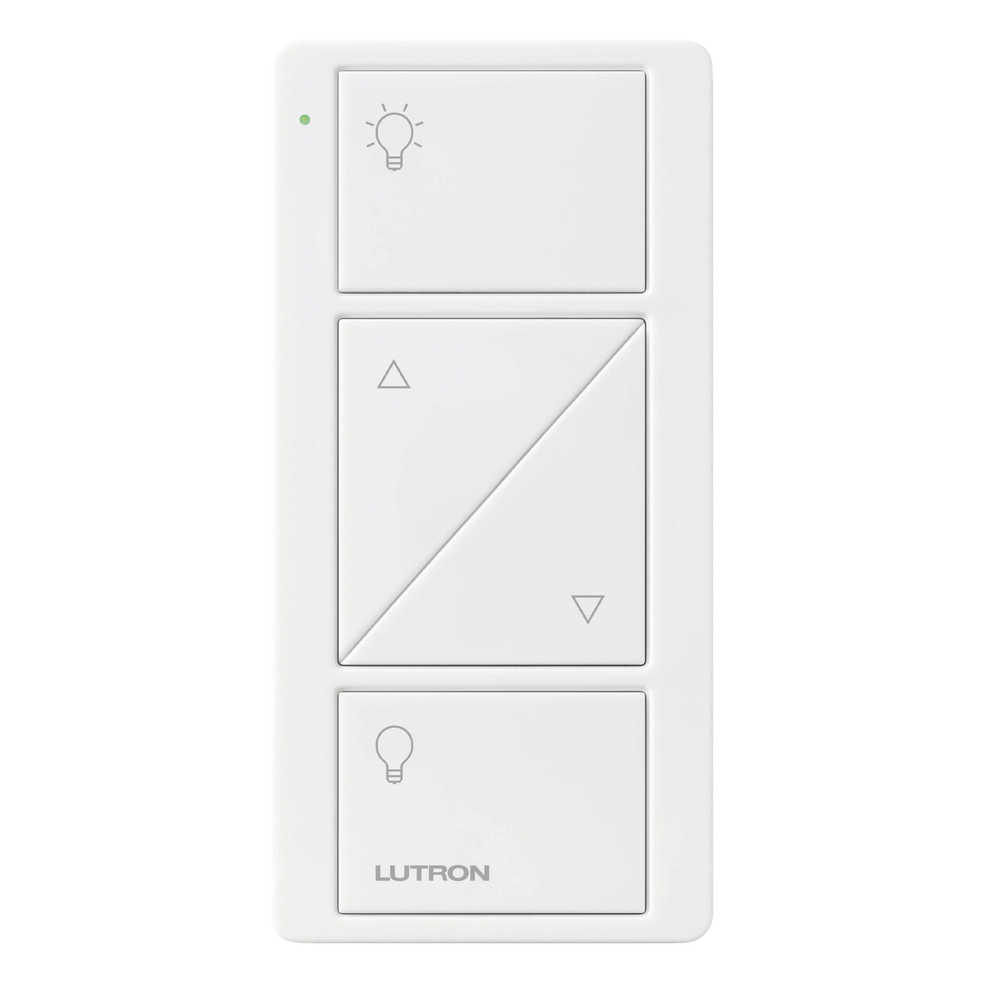 Control Inalámbrico de Iluminación / 4 Botones / RF 431-437 MHz / Alcance 18 m (59 ft) / Batería 10 Años / Blanco Brillante — LUTRON ELECTRONICS · SKU PJ22BRLGWHL01