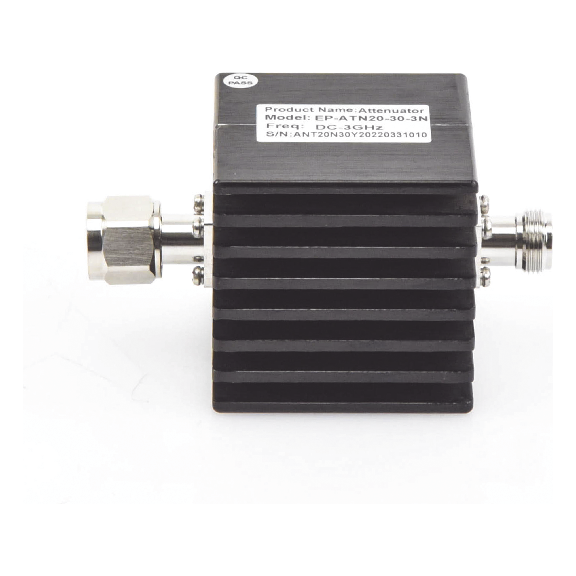 Atenuador en Línea de 30 dB / 20 Watt Máx. / CD-3 GHz / Interiores / N macho - N hembra.
