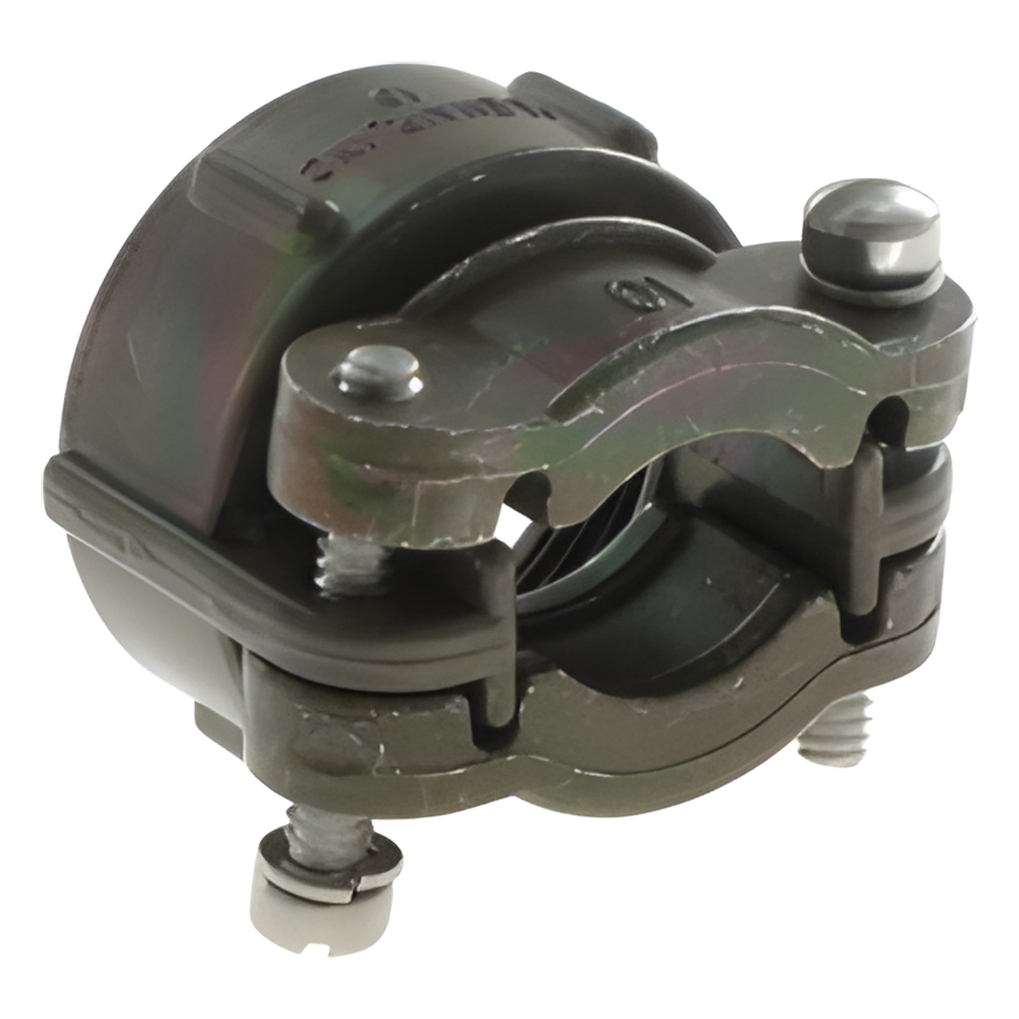 Soporte de Alivio de Cables / Conector Circular 18 mm / AWG 16 / Ensamble Roscable / Acabado Plateado Negro / 0.71 pulgadas