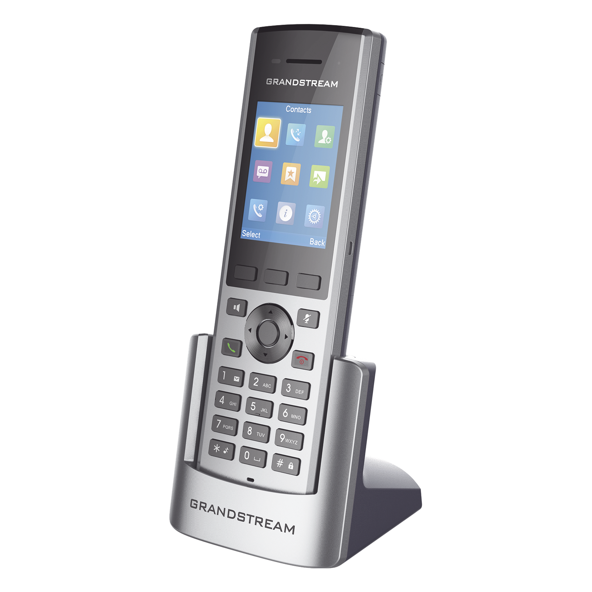 Teléfono IP DECT Inalámbrico / Alcance 400 m (1312.3 ft) / 10 Cuentas SIP / Pantalla LCD 2.4 Pulgadas / 40 Horas Conversación / Audio Full HD — GRANDSTREAM · SKU DP-730