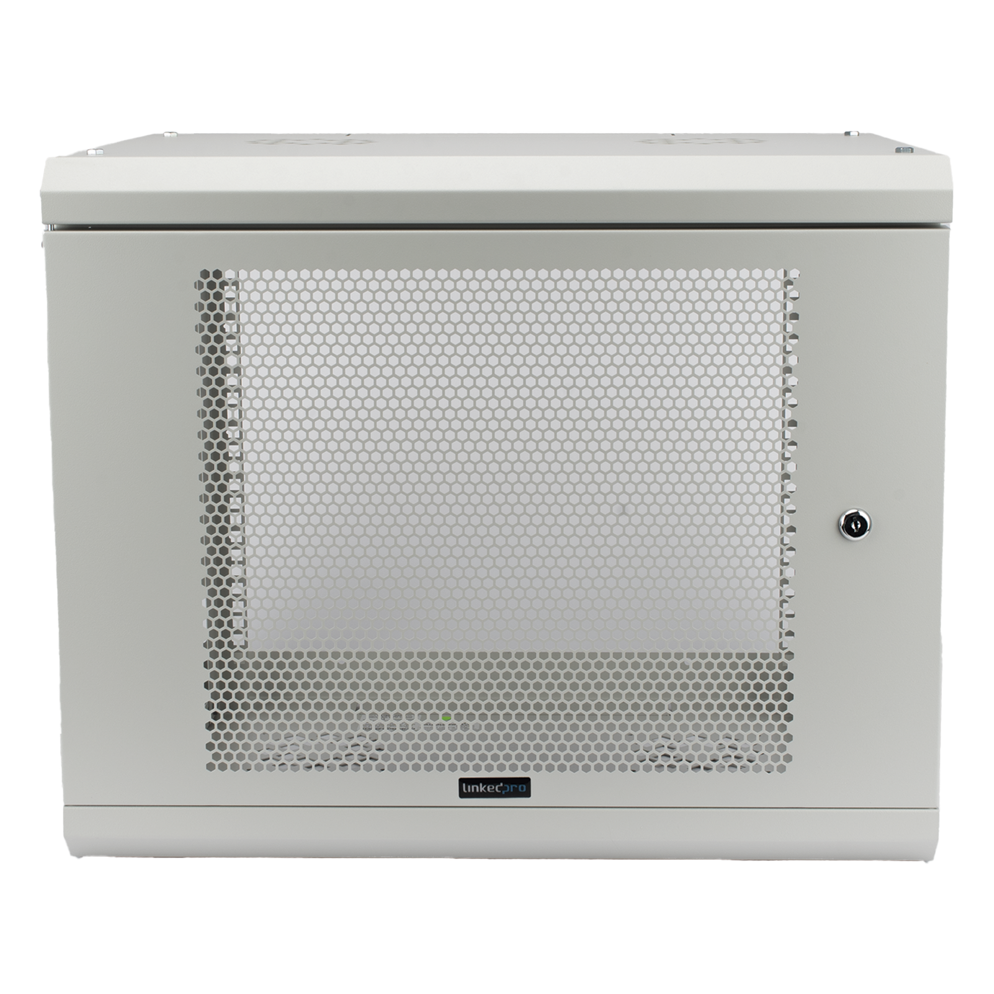 Gabinete de Pared / 9U / Profundidad 455 mm / Puerta Perforada / Carga 80 kg / Acero Reforzado / Color Blanco — LINKEDPRO · SKU SR1909LH3PW