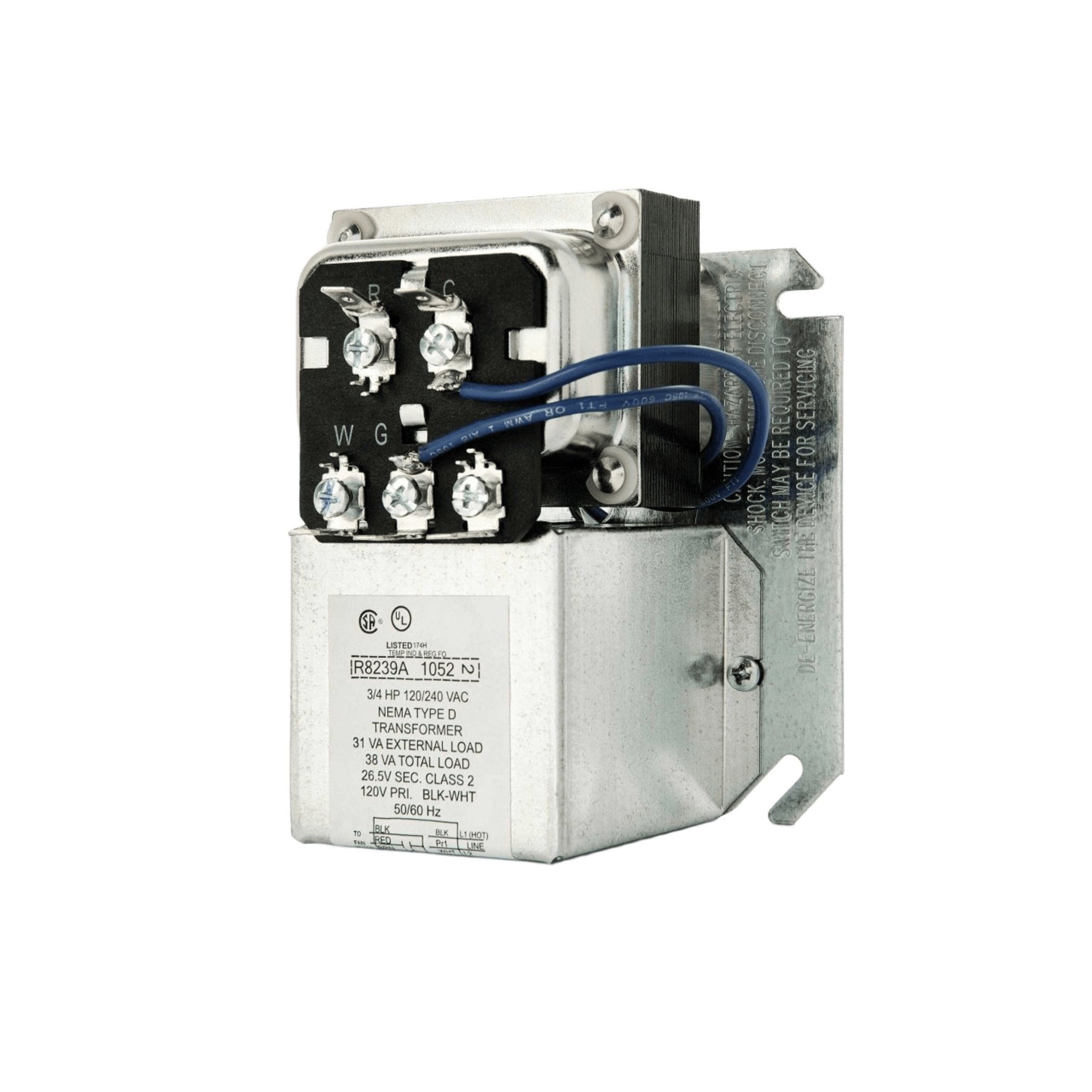 Centro de Ventilador / Transformador 38 VA / Relevador SPDT 3/4 HP / Montaje Caja 4 Pulgadas / Protección Sobrecarga — HONEYWELL HOME RESIDEO · SKU R8239A1052/U
