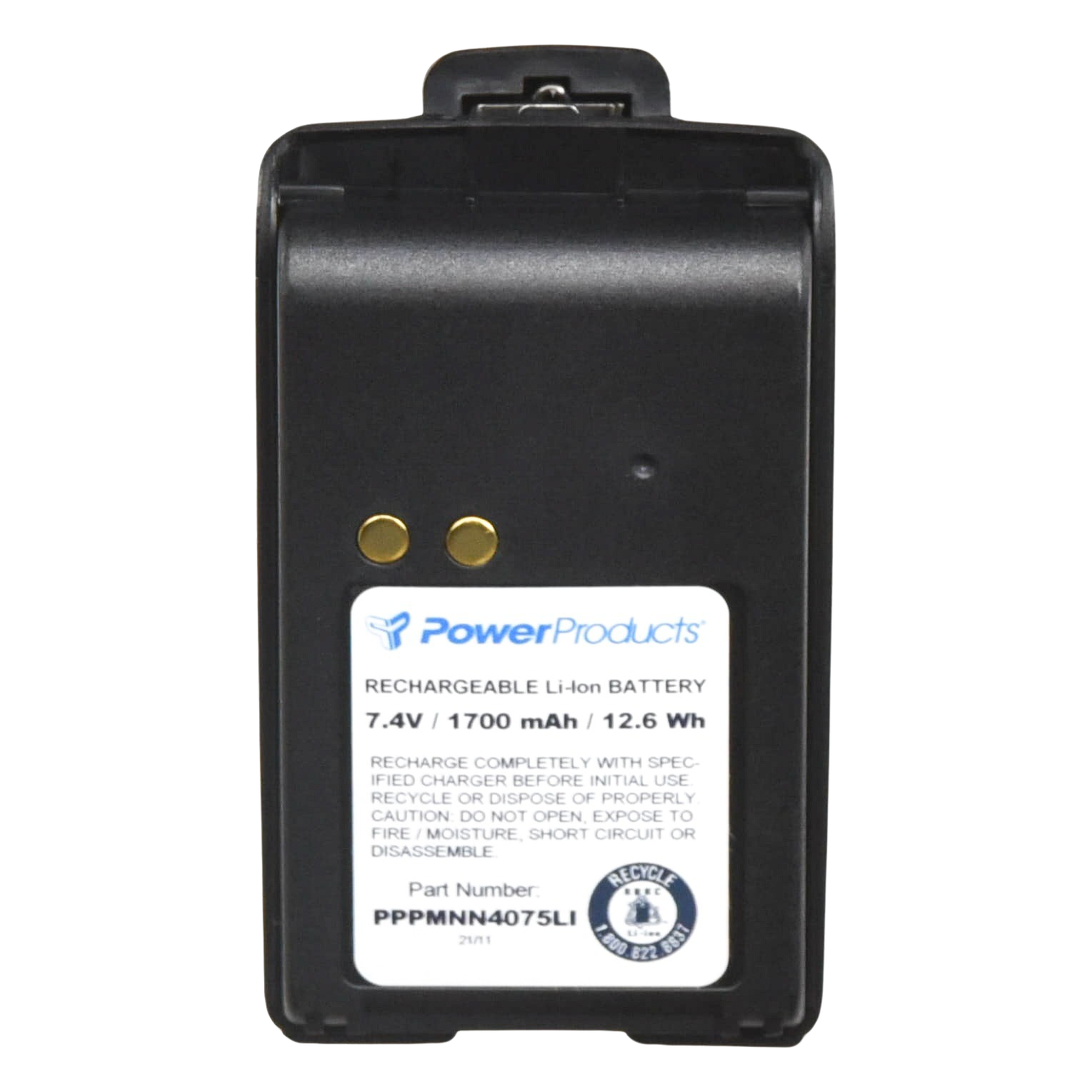 Batería de Li-Ion / 7.4 V / 1700 mAh / Radios Motorola Mag-One BR040 / Uso Industrial
