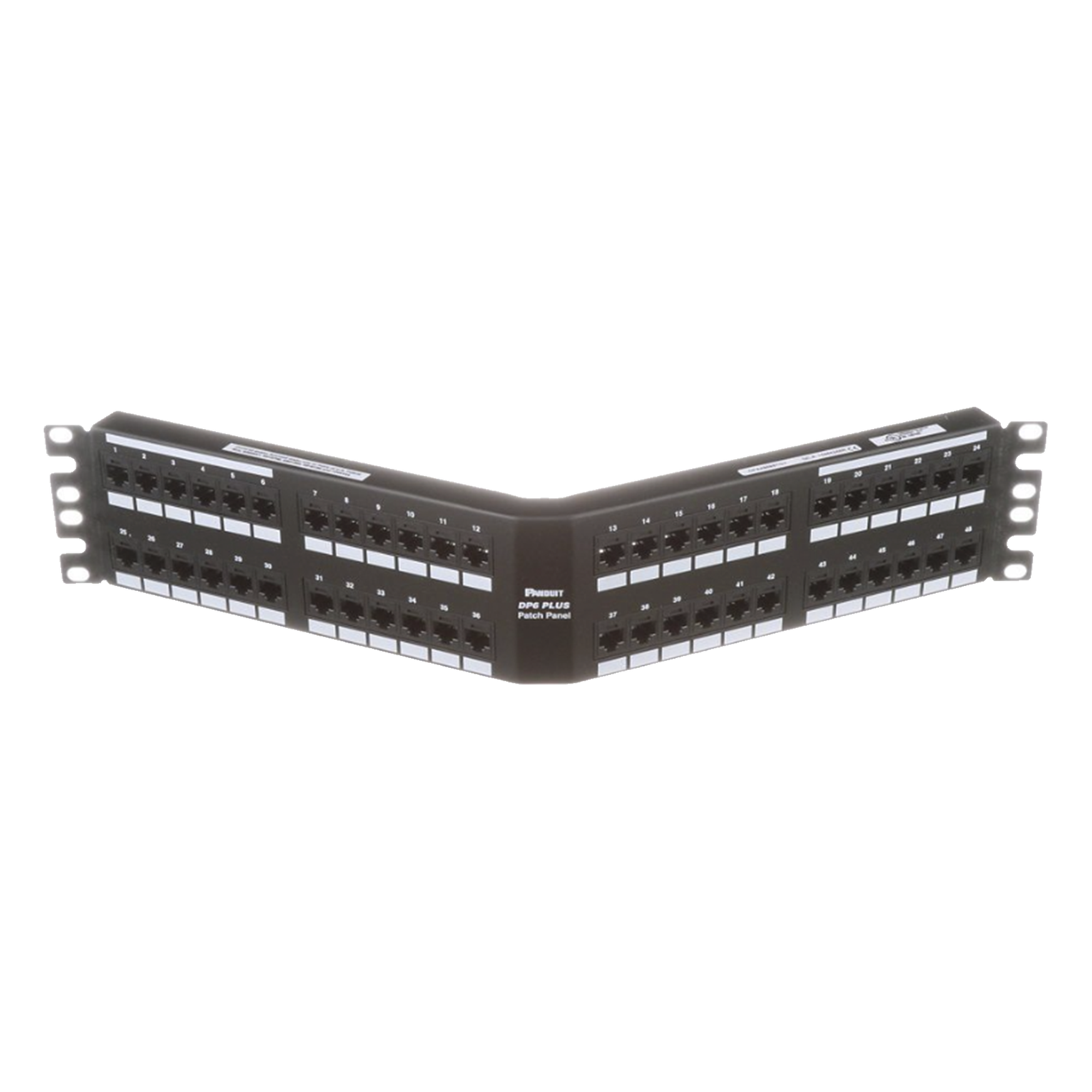 Panel de Parcheo / Cat 6 / 48 Puertos / 2UR / Angulado / 110 IDC / PoE 100W