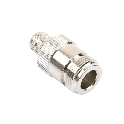 Conector N Hembra Inverso de Anillo Plegable para Cables 9913, RG-8/U, LMR-400, Grupo I, Níquel/ Oro/ Teflón.