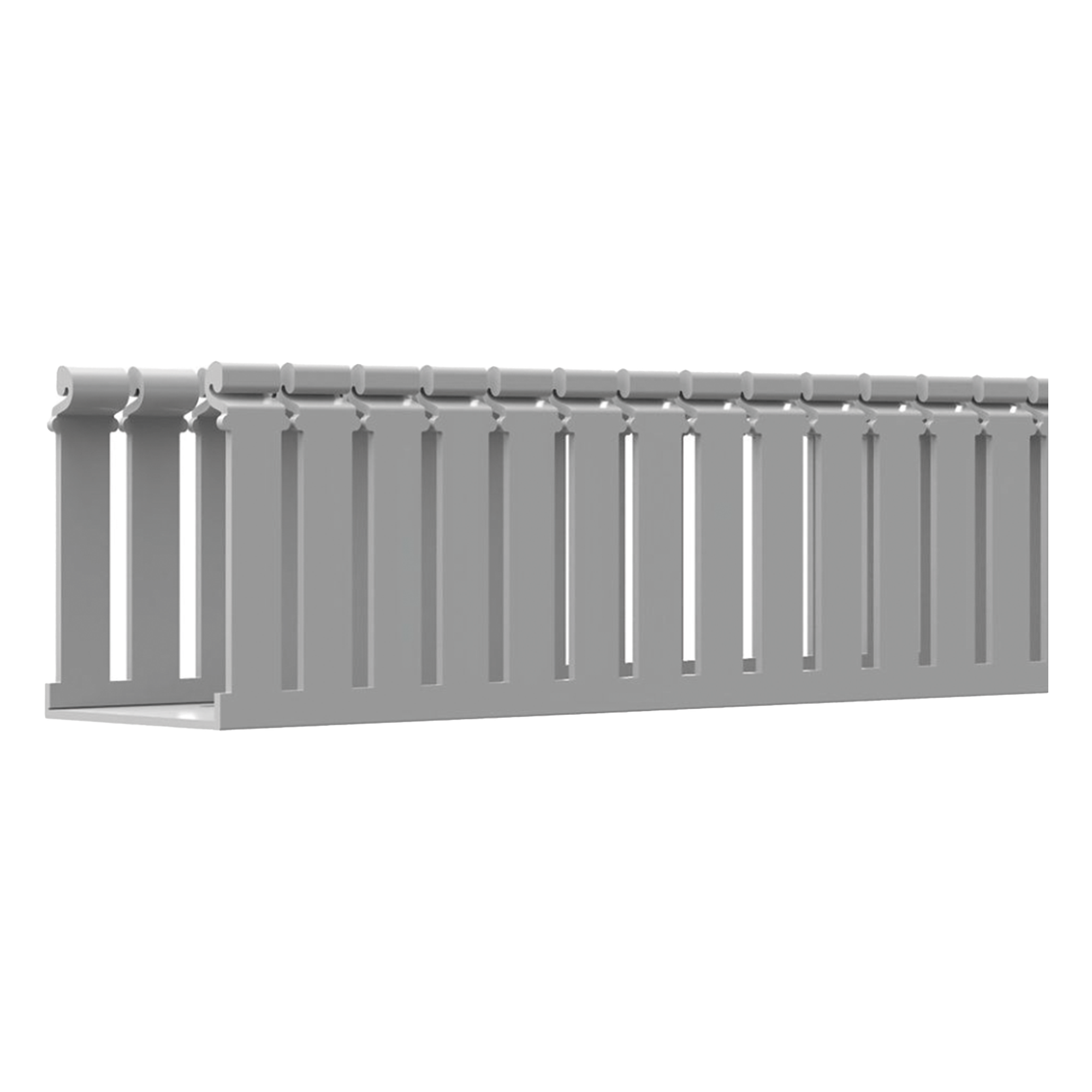 Canaleta Ranurada con Tapa / Tipo F / 108 mm Ancho / 79.2 mm Alto / 6.6 ft (2 m) Largo / Gris Claro — PANDUIT · SKU FC4X3LG2