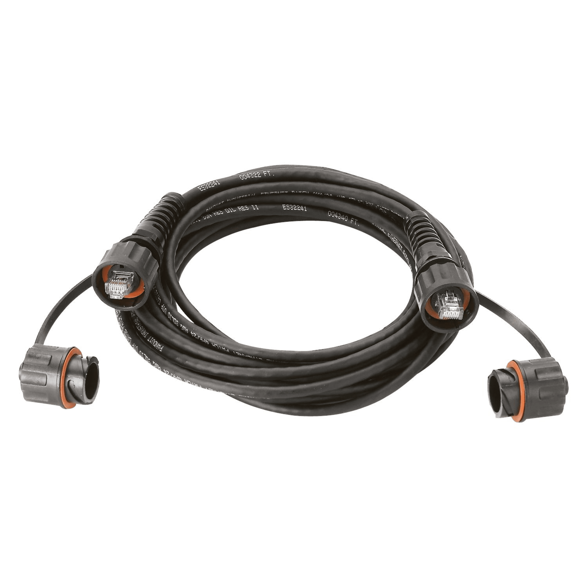 Patch Cord Cat6A IndustrialNet, UTP, Con Plug Industrial y Tapa en Cada Extremo, 1 Metro (3.28 Pies)