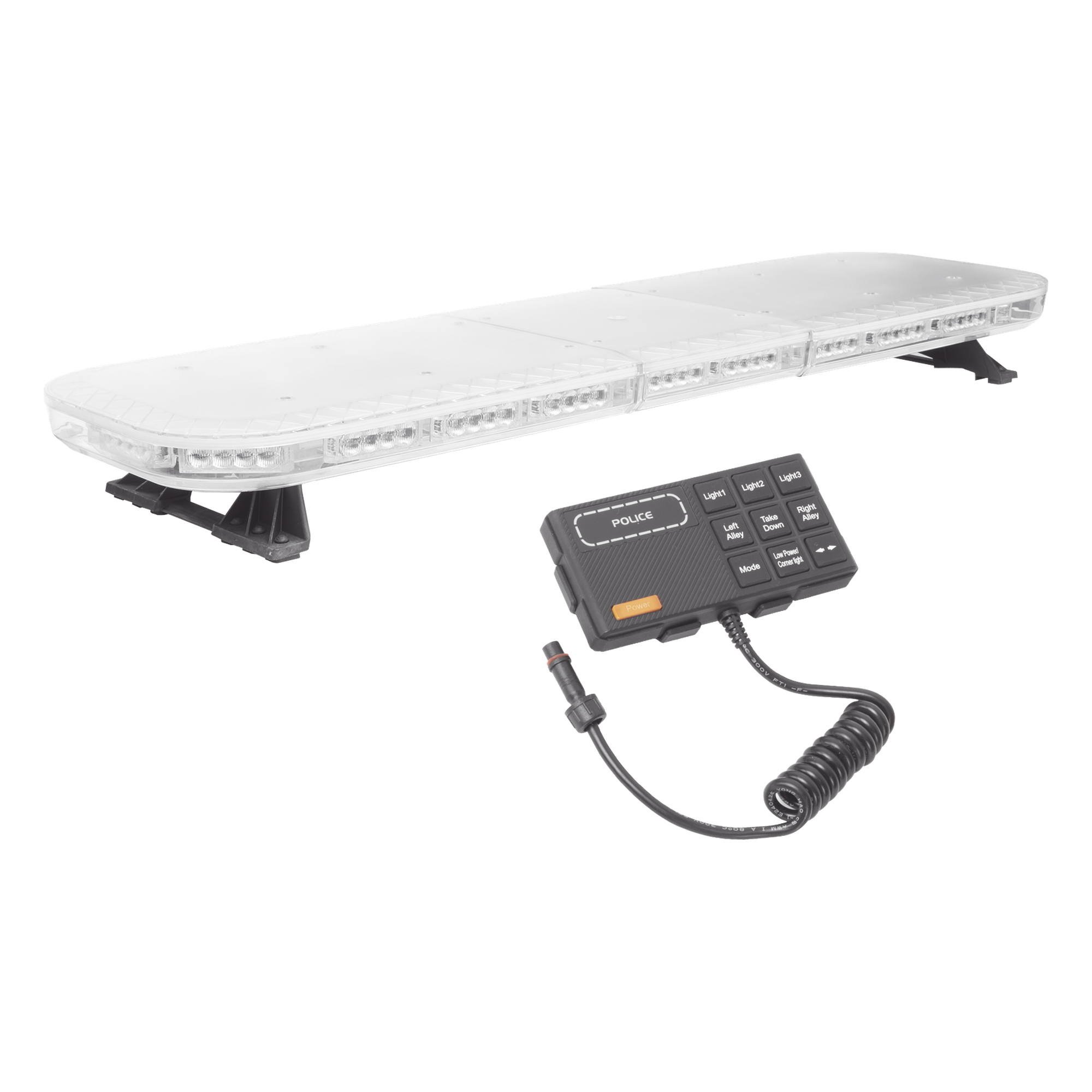 Barra de Luces LED / 47" (119.4 cm) / 88 LED Hyperlux / Rojo/Azul/Ámbar / Control de Tráfico / IP65 / 10-14.8V DC — EPCOM INDUSTRIAL SIGNALING · SKU X67-RBA