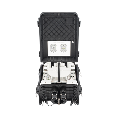 HUB Box Preconectorizada EASYCONN® de FiberHome para Exterior, IP68, Hasta 96 Empalmes, Incluye 2 Splitters 1*4 